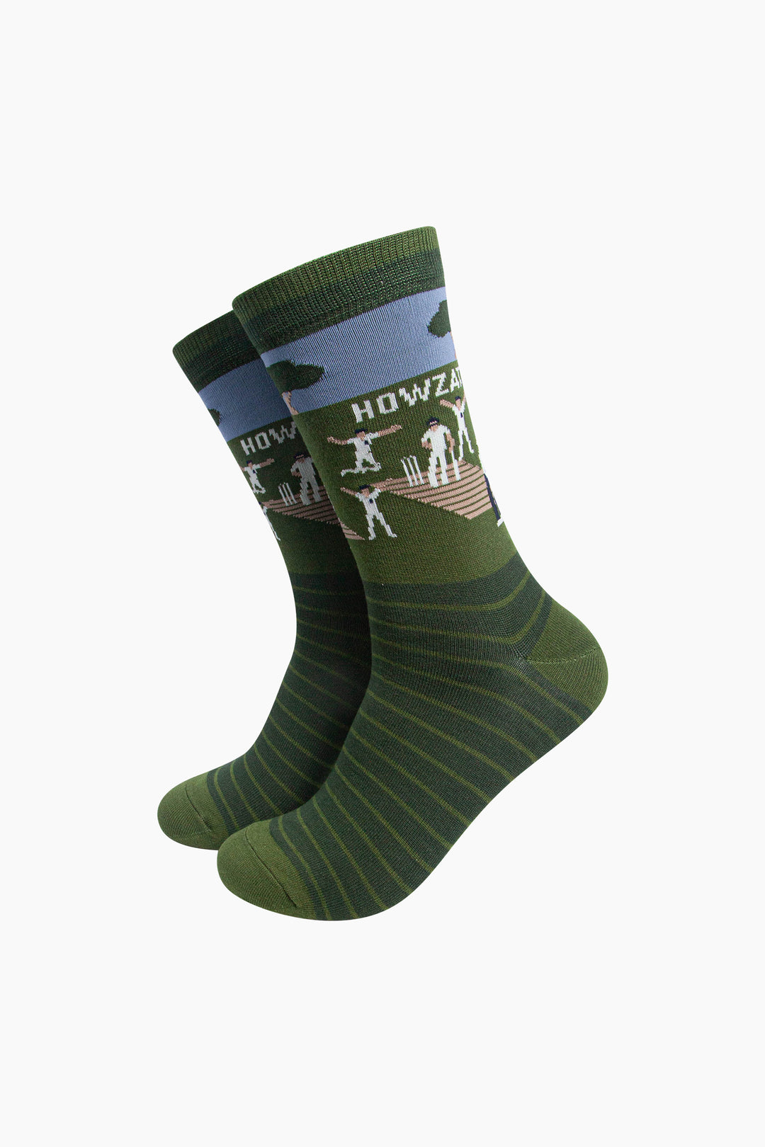 Cricketers Howzat Men's Bamboo Socks in Green