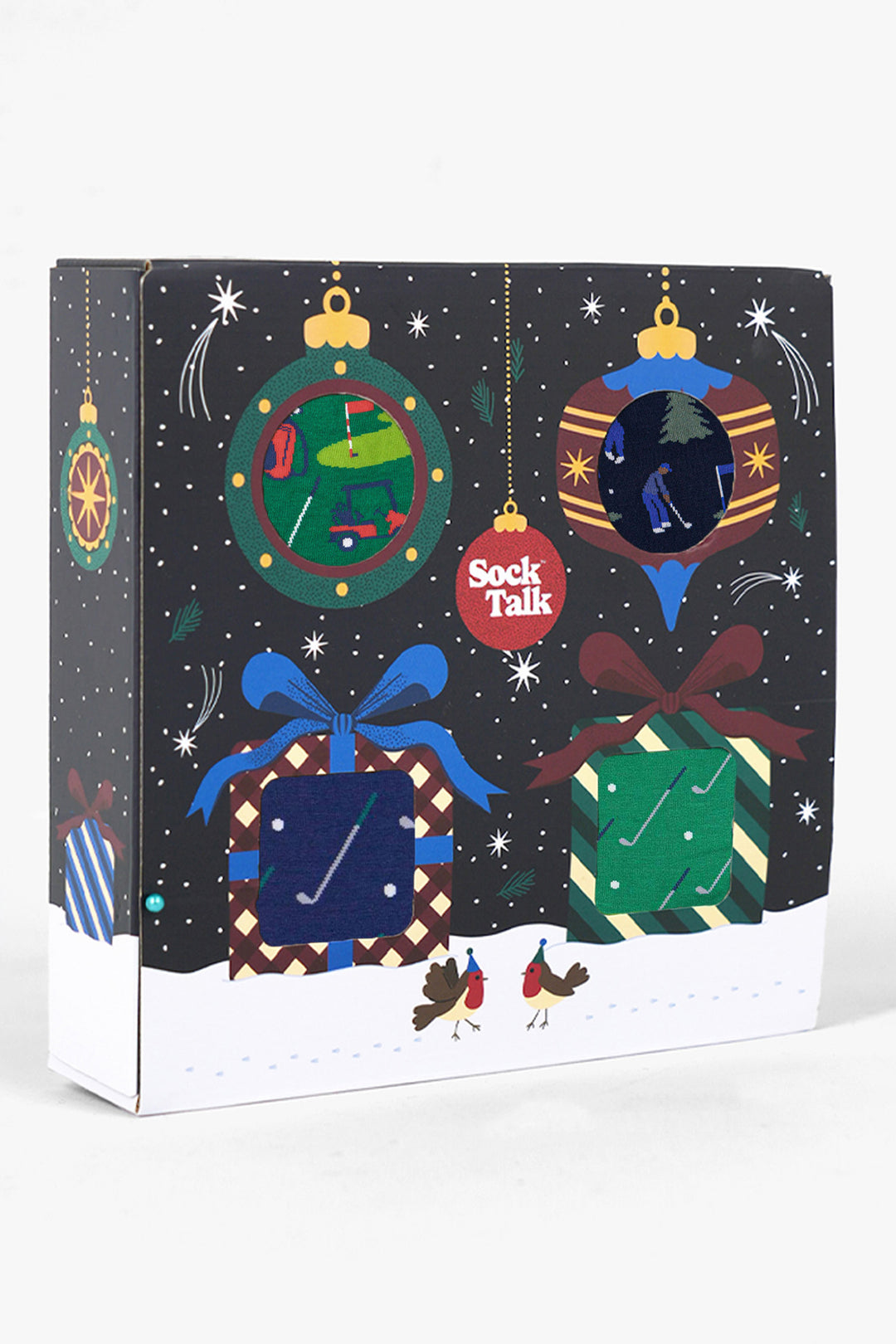 Men's Bamboo Crew Socks Festive Gift Set - Blue/Green, Golf