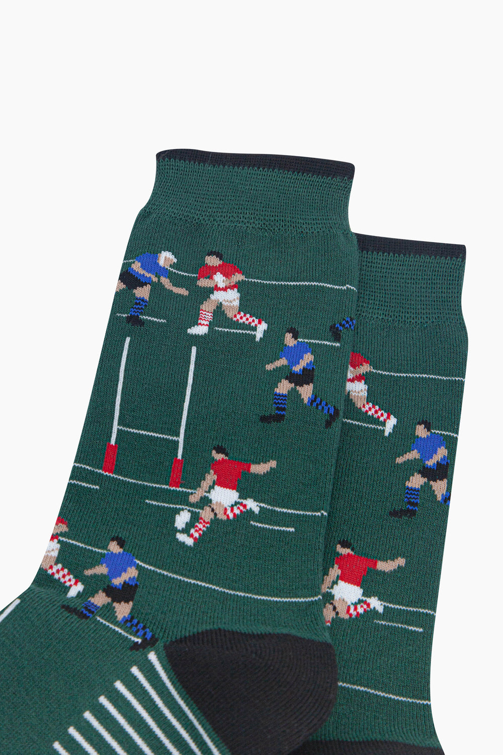 Rugby-Players-Men's-Bamboo-Socks-in-Forest-Green-Close-Up