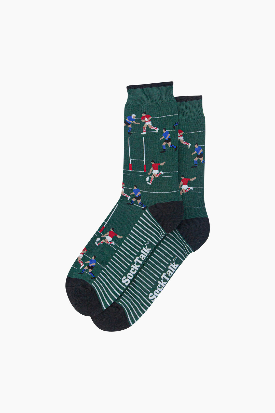 Rugby-Players-Men's-Bamboo-Socks-in-Forest-Green-Laid-Flat