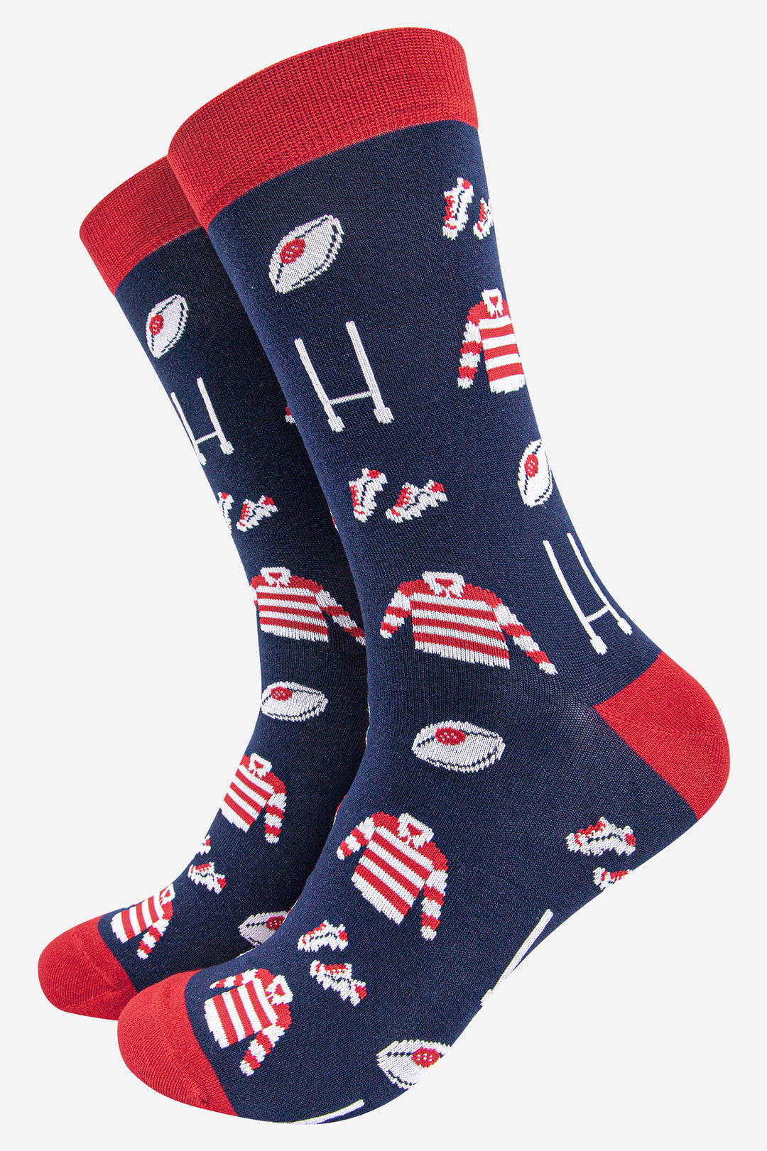 Pattern Socks Rugby Sock Talk Mens Bamboo Rugby Socks Novelty Sports Sock Blue Red 7-11 ...