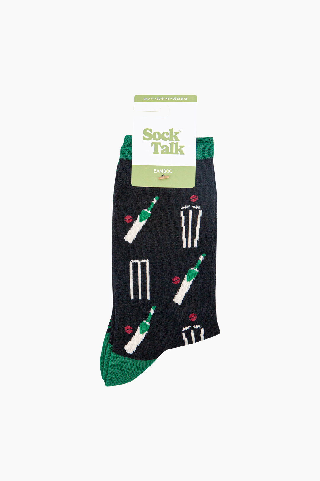 Cricket-Stumps-Bamboo-Socks-in-Black-In-Packaging
