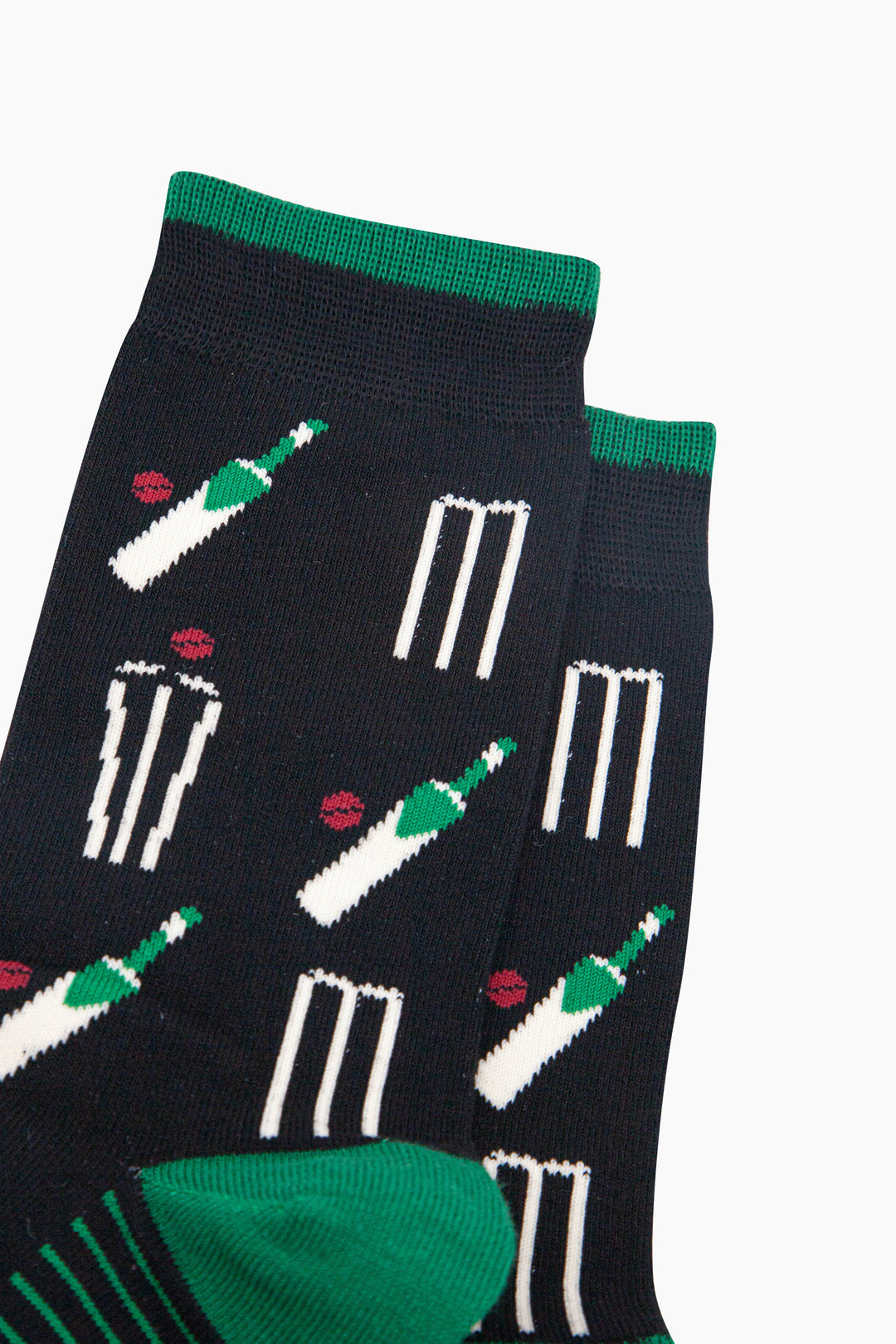 Cricket-Stumps-Bamboo-Socks-in-Black-Closeup