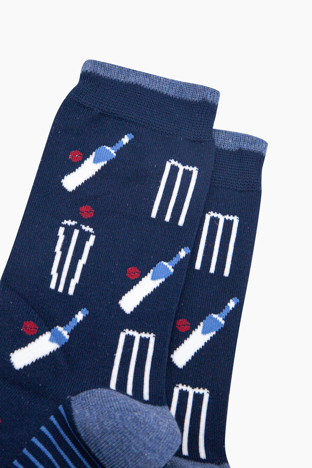 Cricket-Stumps-Bamboo-Socks-in-Navy-Blue-Closeup