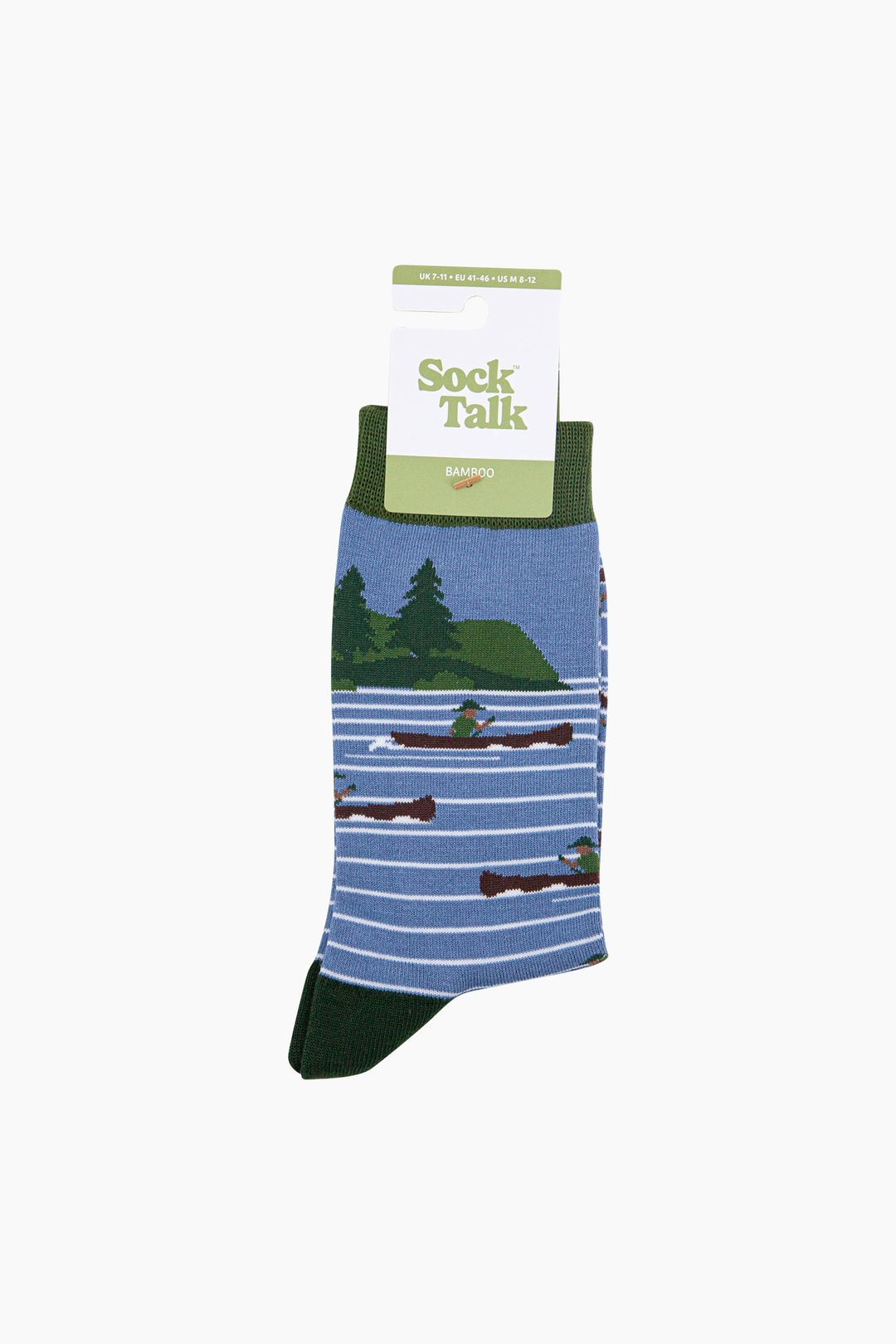 Canoeing-Bamboo-Socks-in-Blue-In-Packaging