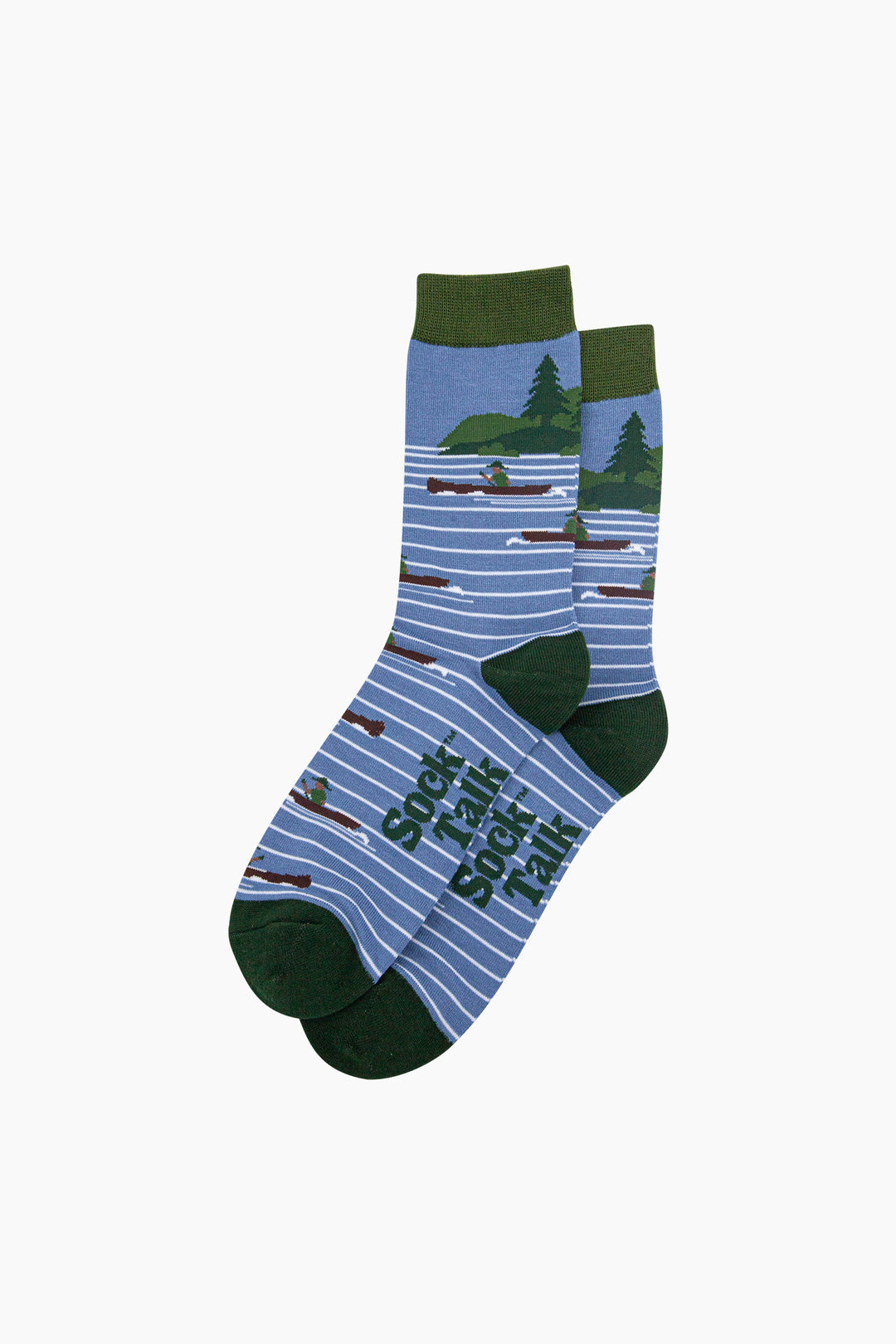 Canoeing-Bamboo-Socks-in-Blue-Lying-Flat