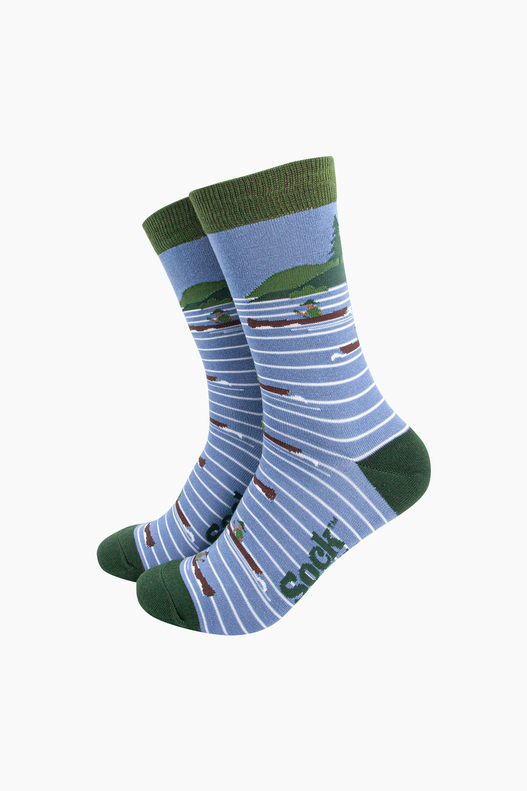 Canoeing-Bamboo-Socks-in-Blue-Mannequin