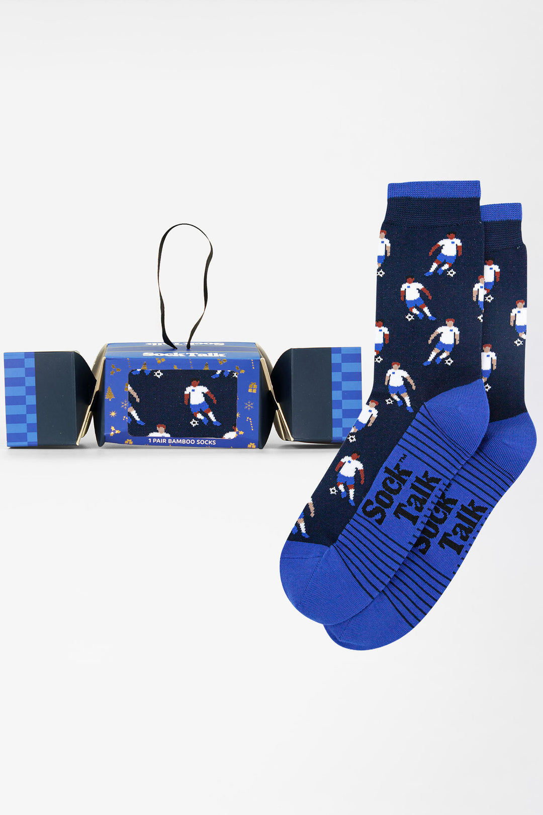 Football-Players-Bamboo-Crew-Socks-Christmas-Cracker-Gift-Box-in-Navy-Blue