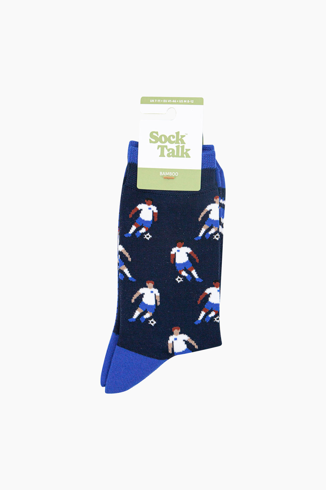 Football-Players-Bamboo-Socks-in-Navy-Blue-In-Packaging