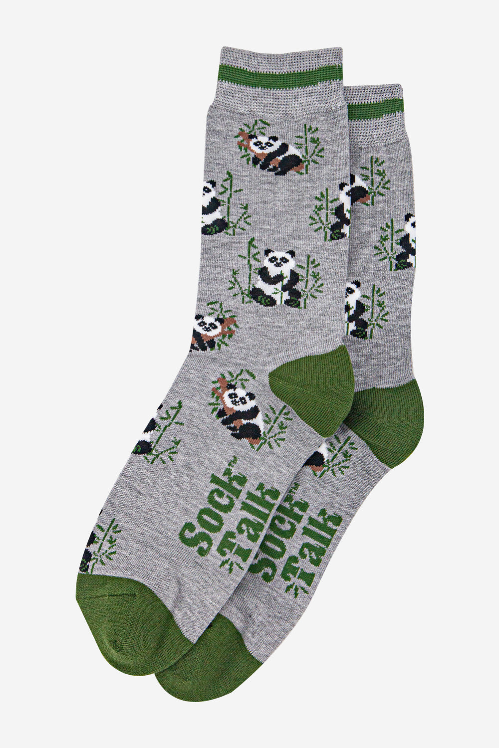 mens-bamboo-socks-grey-marl-panda-laying-flat