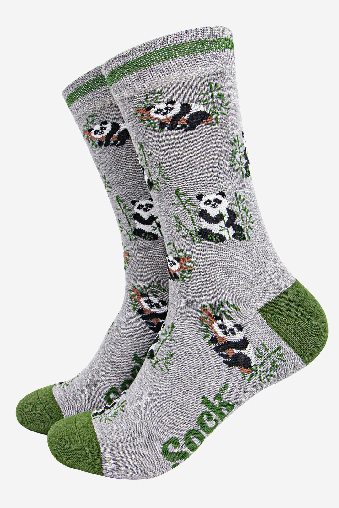 mens-bamboo-socks-grey-marl-panda-animals