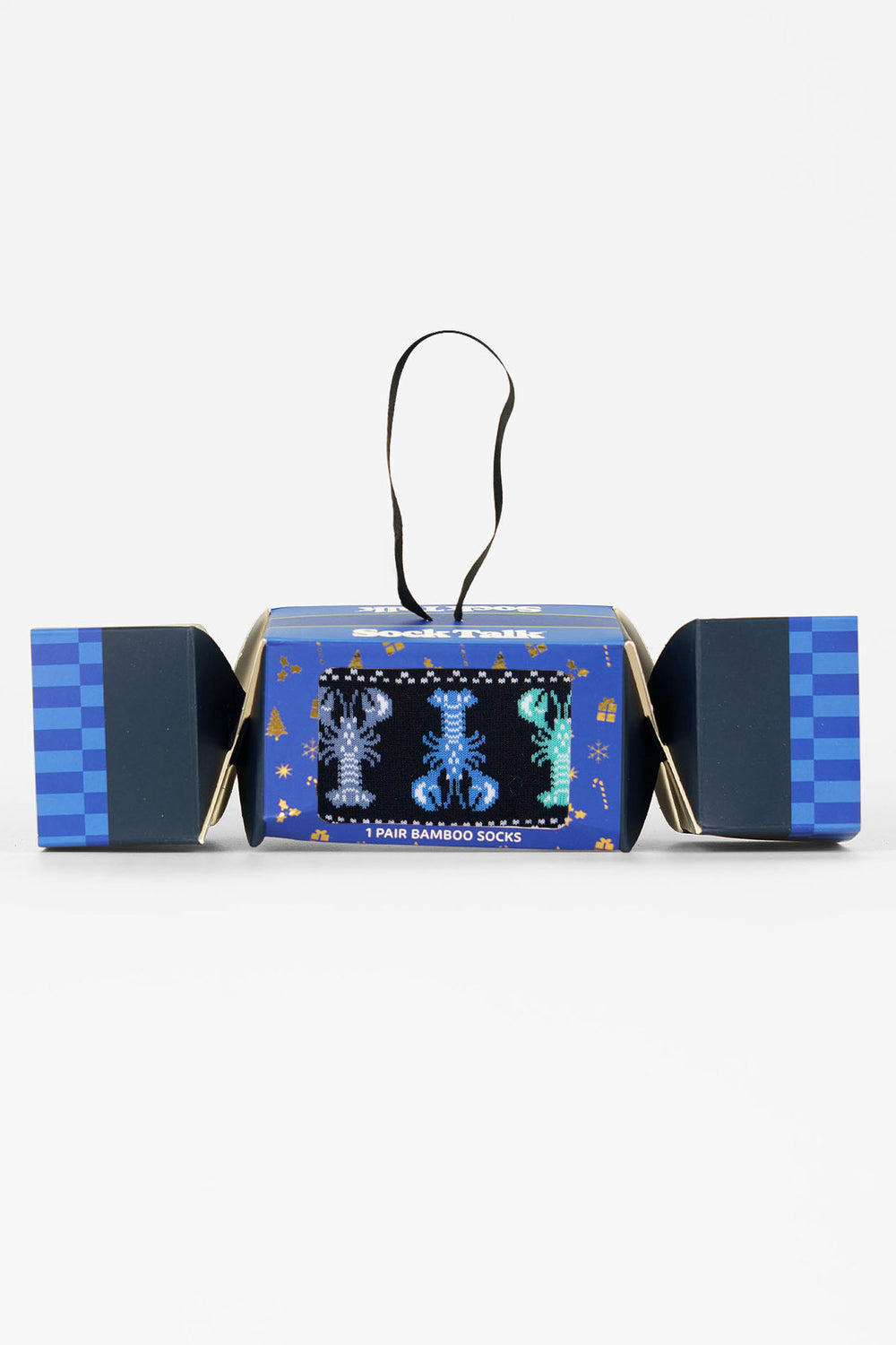 Lobster-Fair-Isle-Bamboo-Crew-Socks-Christmas-Cracker-Gift-Box-in-Navy-Blue