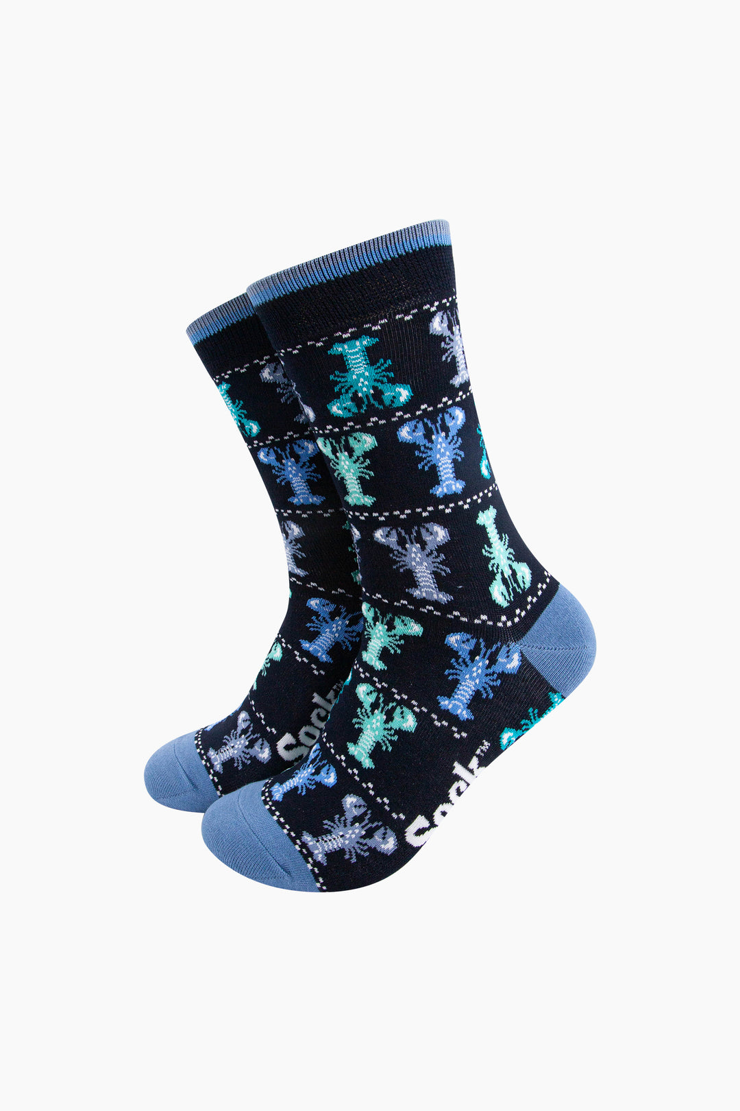 Animal-Bamboo-Crew-Socks-for-Men-Black-Lobster-Mannequin