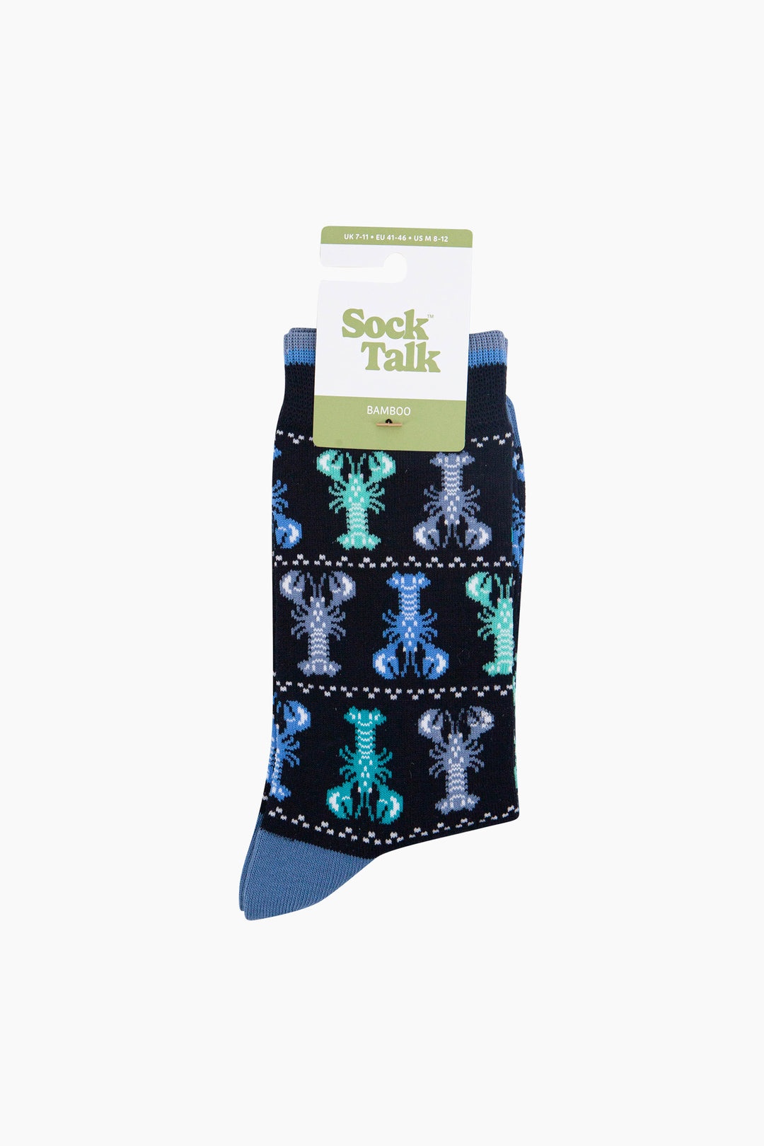 Animal-Bamboo-Crew-Socks-for-Men-Black-Lobster-In-Packaging