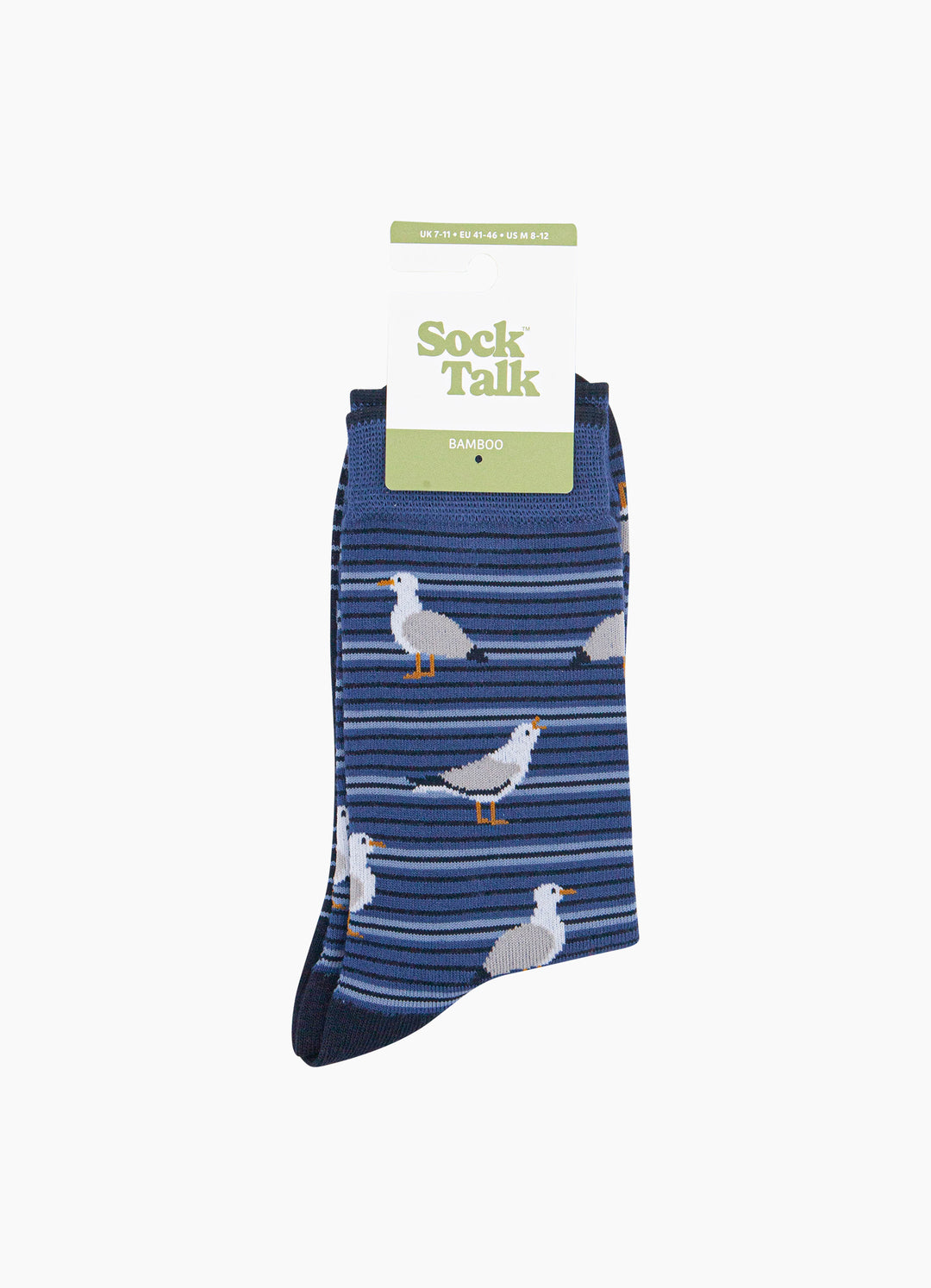 Seagull-Stripe-Men's-Bamboo-Socks-in-Denim-Blue-In-Packaging