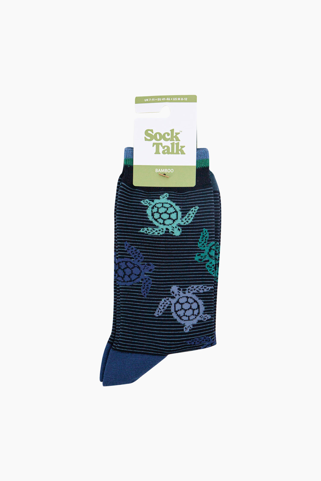 Sea-Turtles-Bamboo-Socks-in-Navy-Blue-In-Packaging