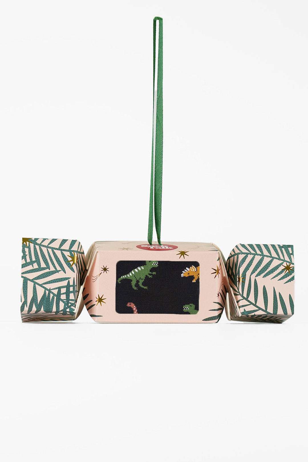 Men's Bamboo Crew Socks Christmas Cracker Gift Box - Black/Multi, Dinosaurs