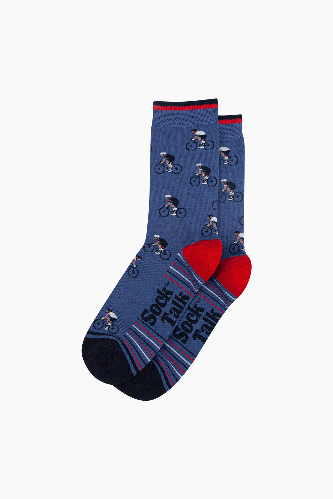 Sport-Bamboo-Crew-Socks-for-Men-Blue-Bicycle-Lying-Flat