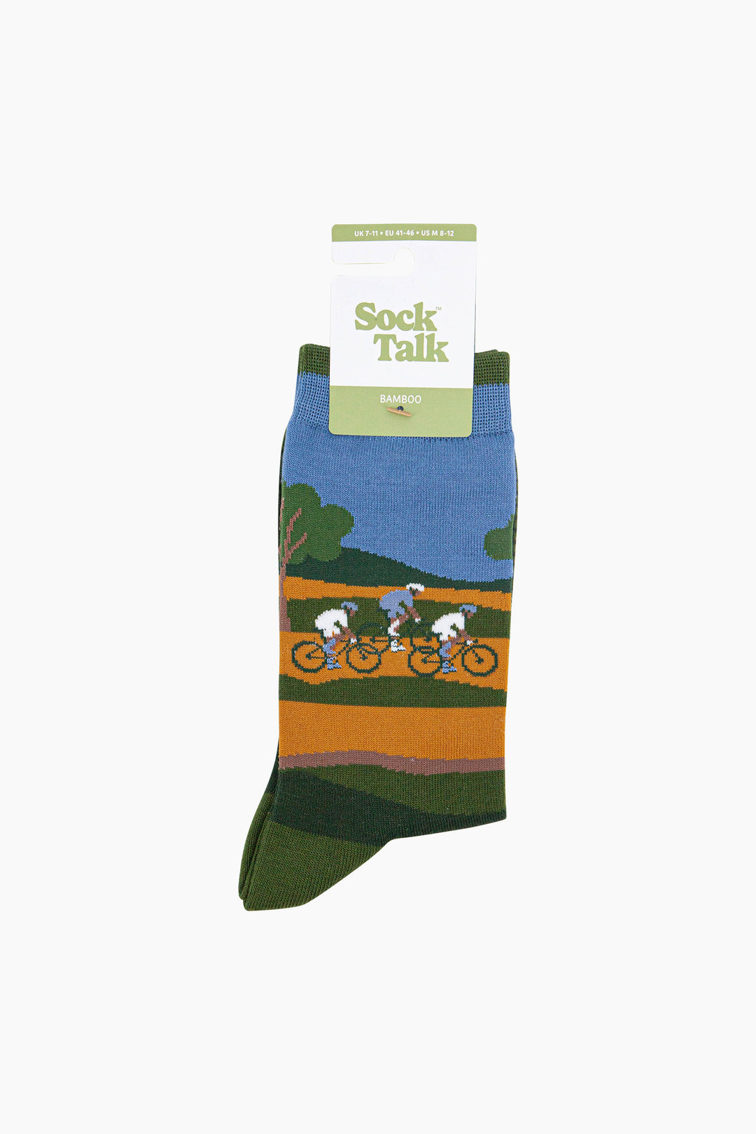 Summer-Cycling-Bamboo-Socks-in-Green-In-Packaging
