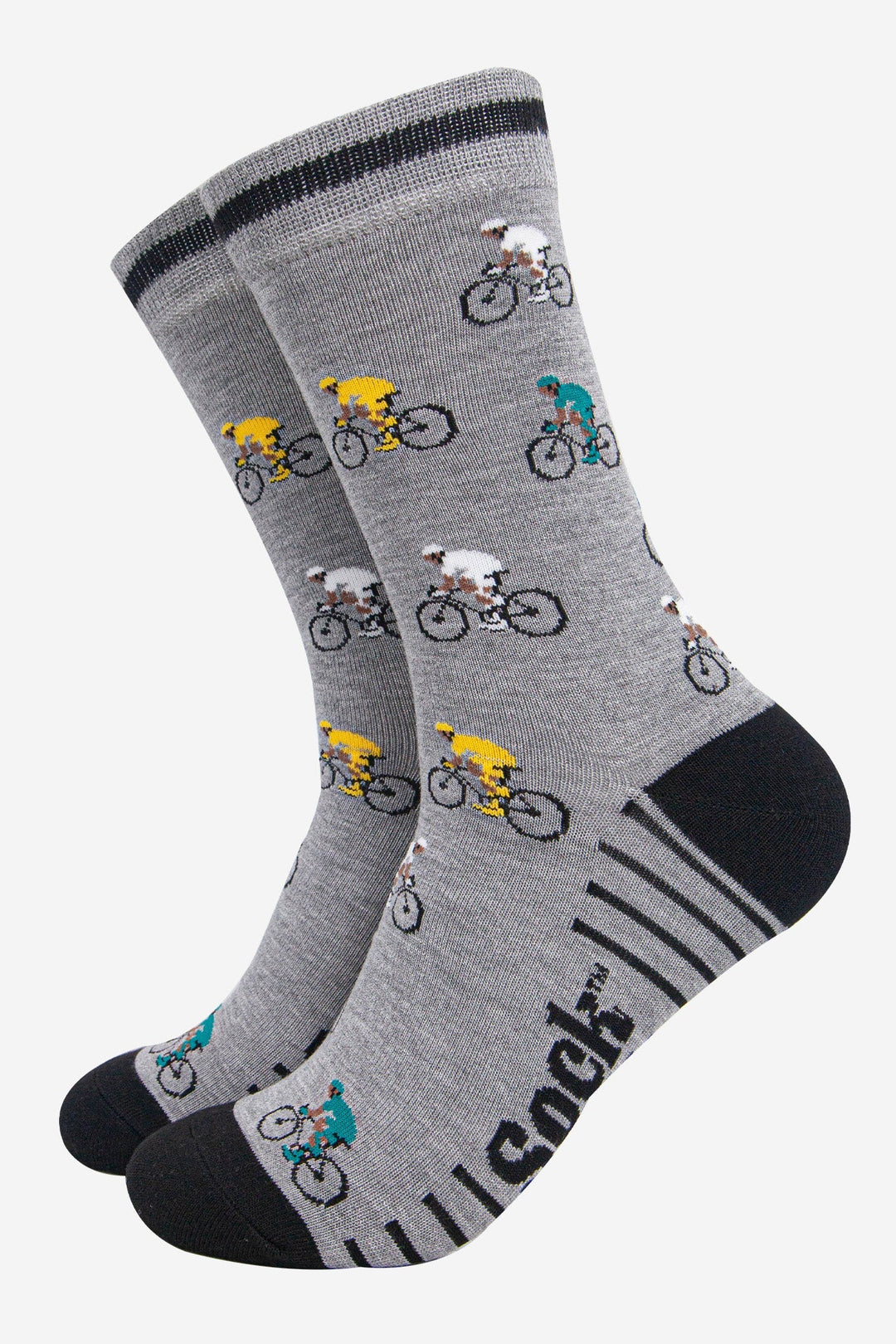 Men's Bamboo Crew Socks Trio Gift Set - Navy Blue/Grey, Cycling