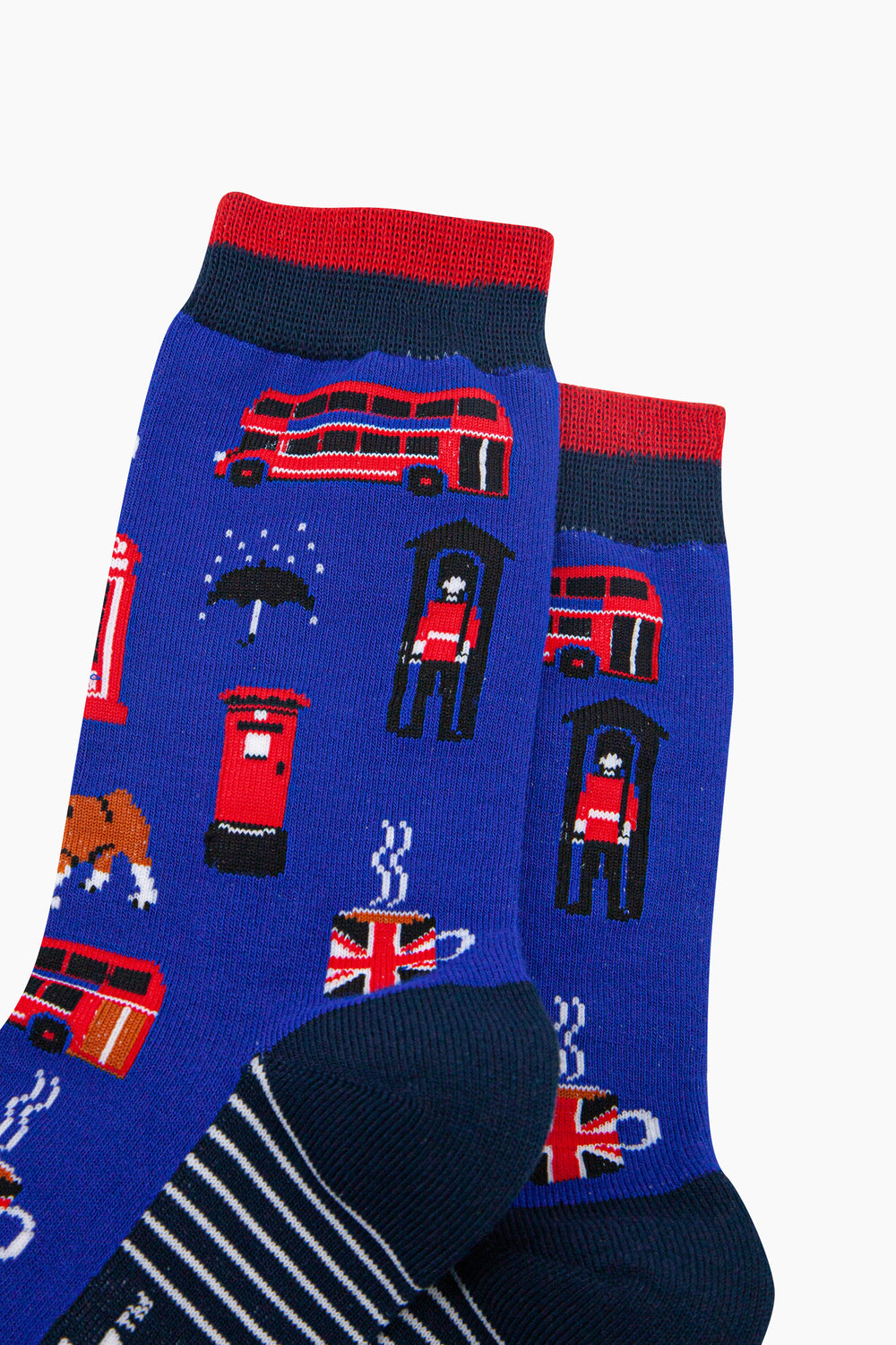 London-Landmarks-Bamboo-Socks-in-Royal-Blue-Closeup