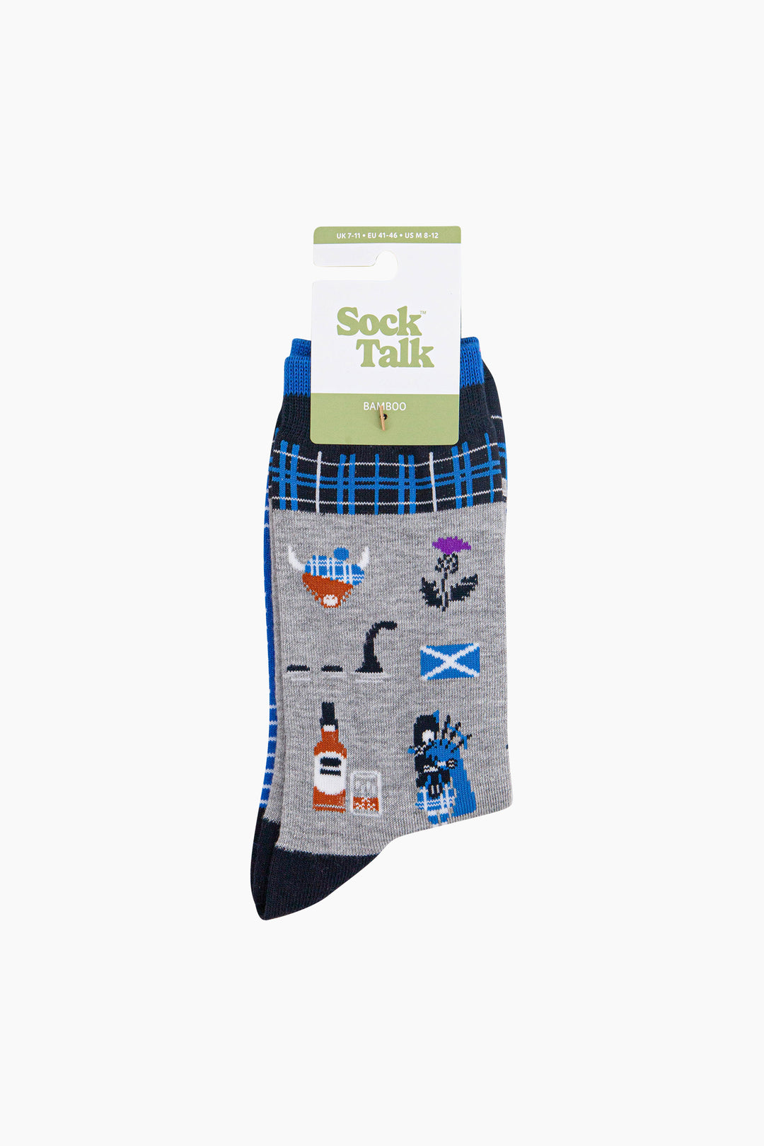 Scotland-Landmarks-Bamboo-Socks-in-Light-Grey-In-Packaging