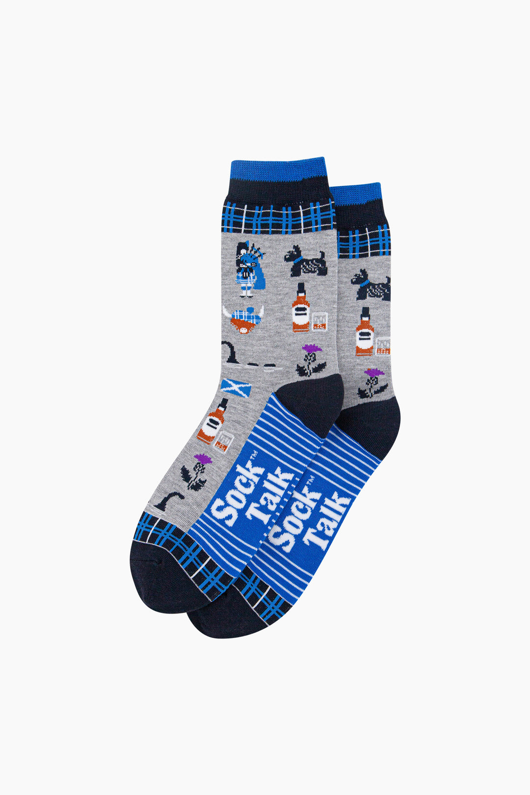 Scotland-Landmarks-Bamboo-Socks-in-Light-Grey-Lying-Flat