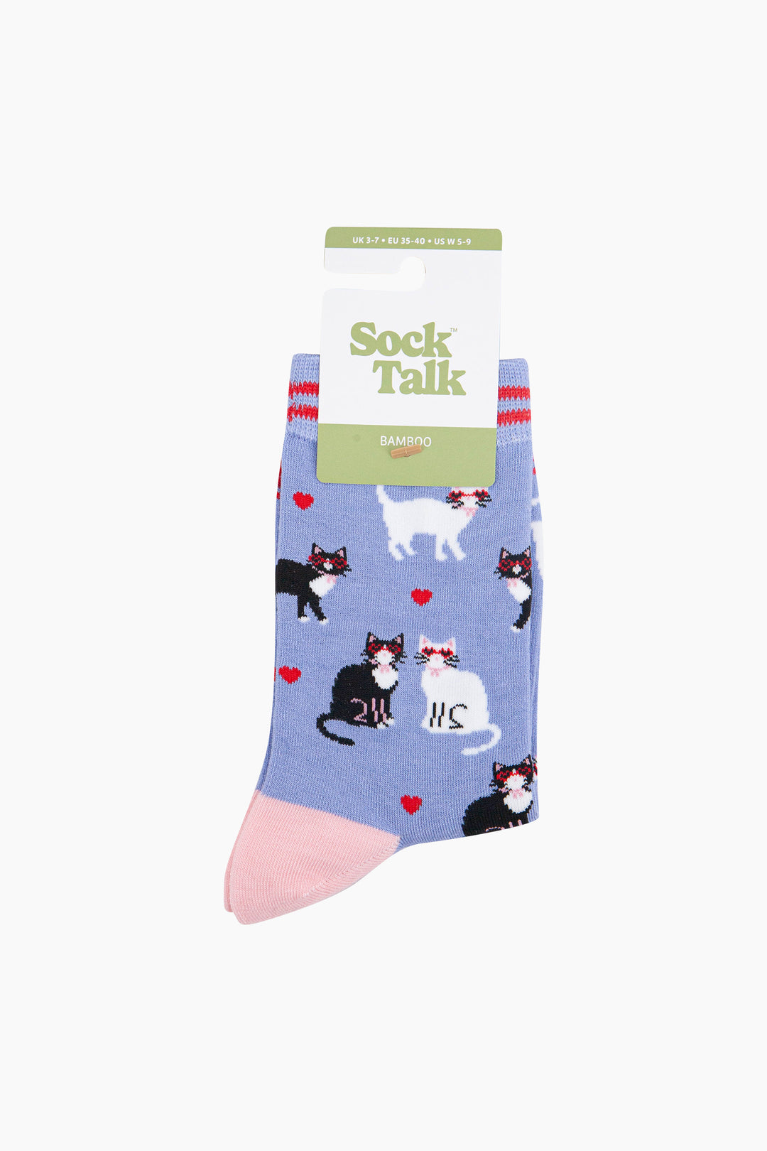 Cats-in-Love-Bamboo-Socks-in-Blue-In-Packaging