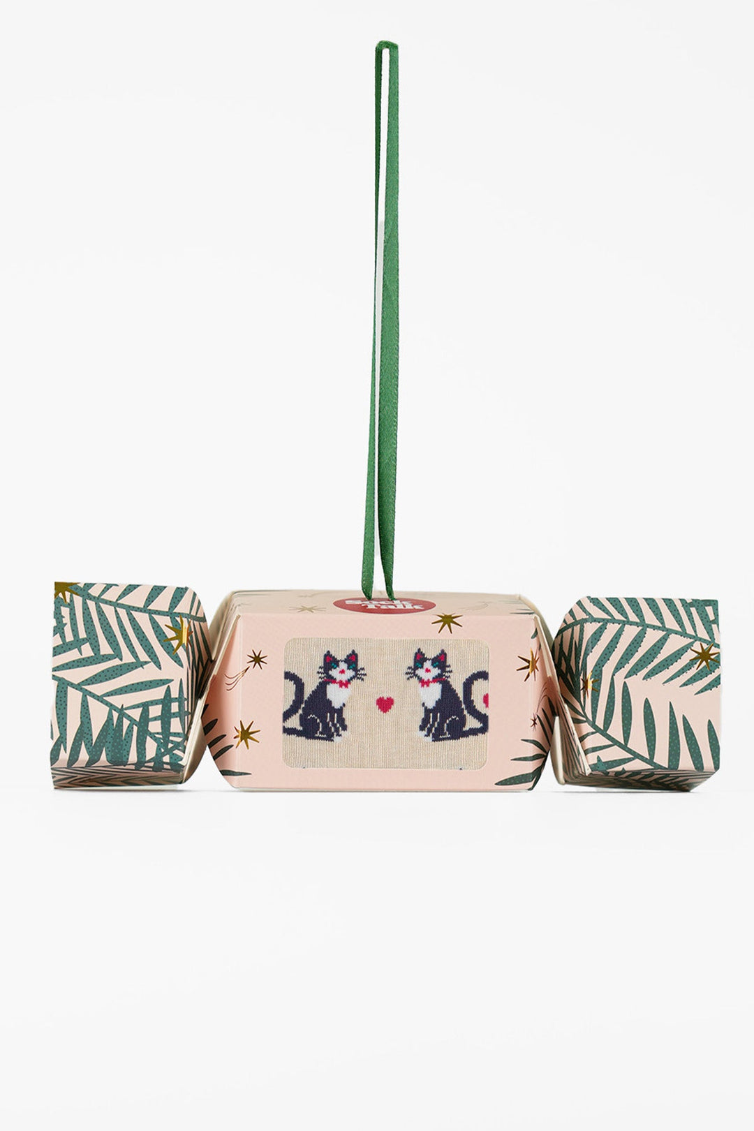 Women's Bamboo Ankle Socks Christmas Cracker Gift Box - Cream/Pink, Love Heart Tails