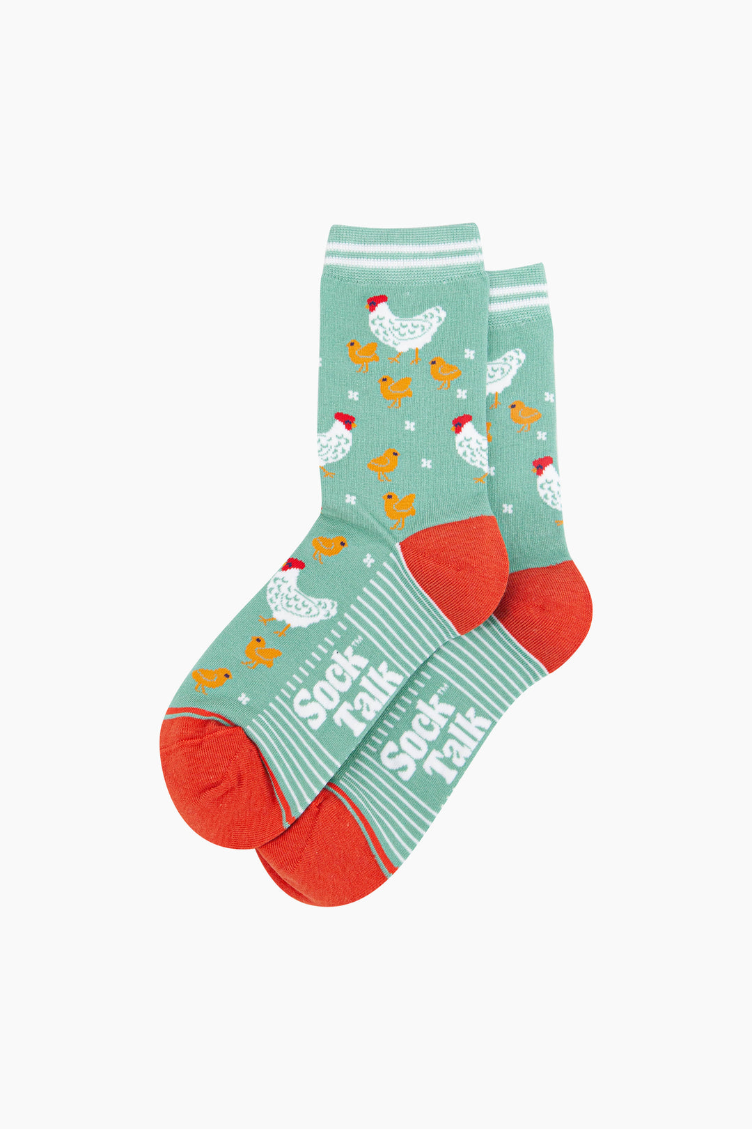Hens-and-Chicks-Bamboo-Socks-in-Green-Laid-Flat