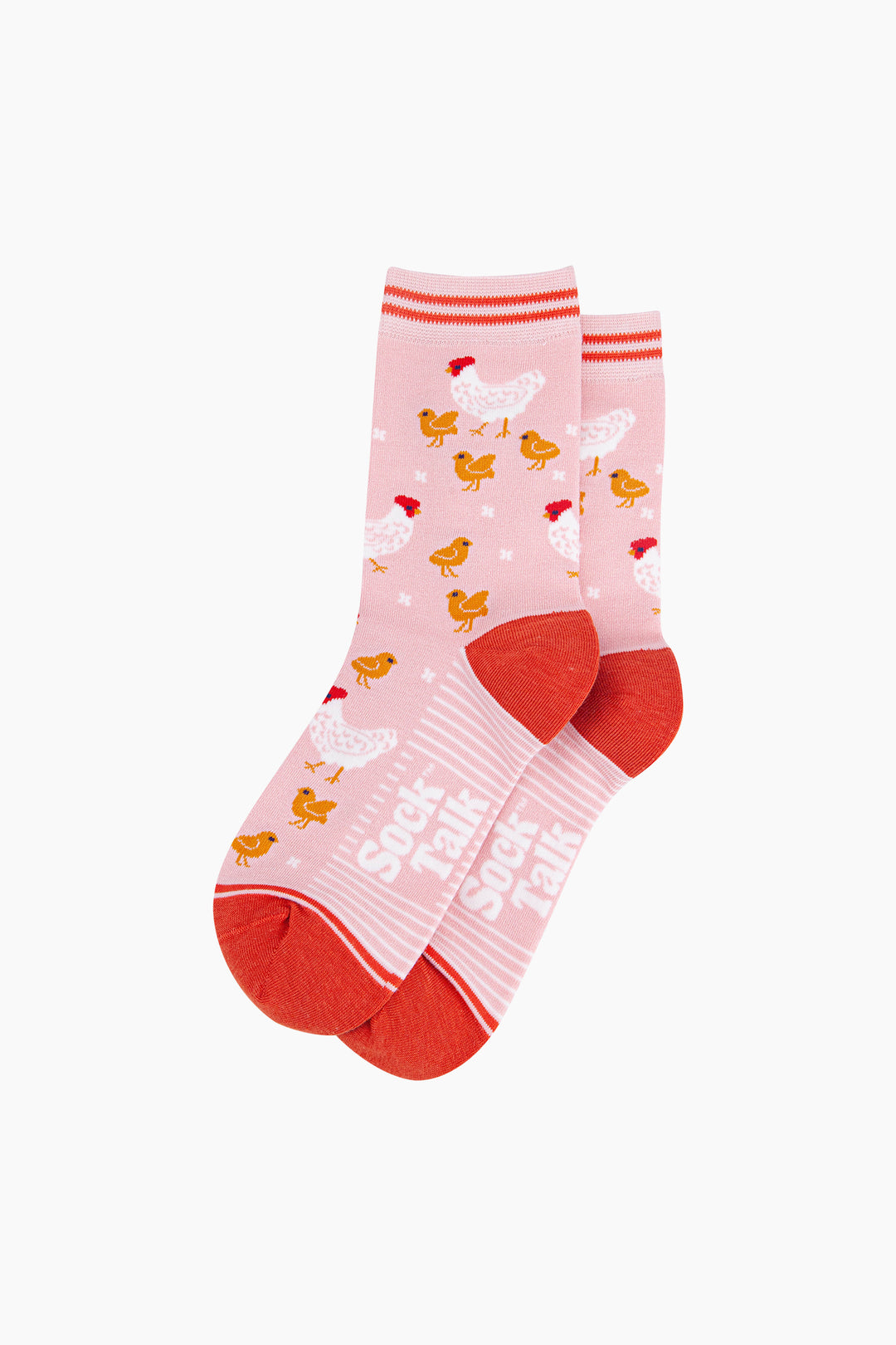 Hens-and-Chicks-Bamboo-Socks-in-Pink-Laid-Flat