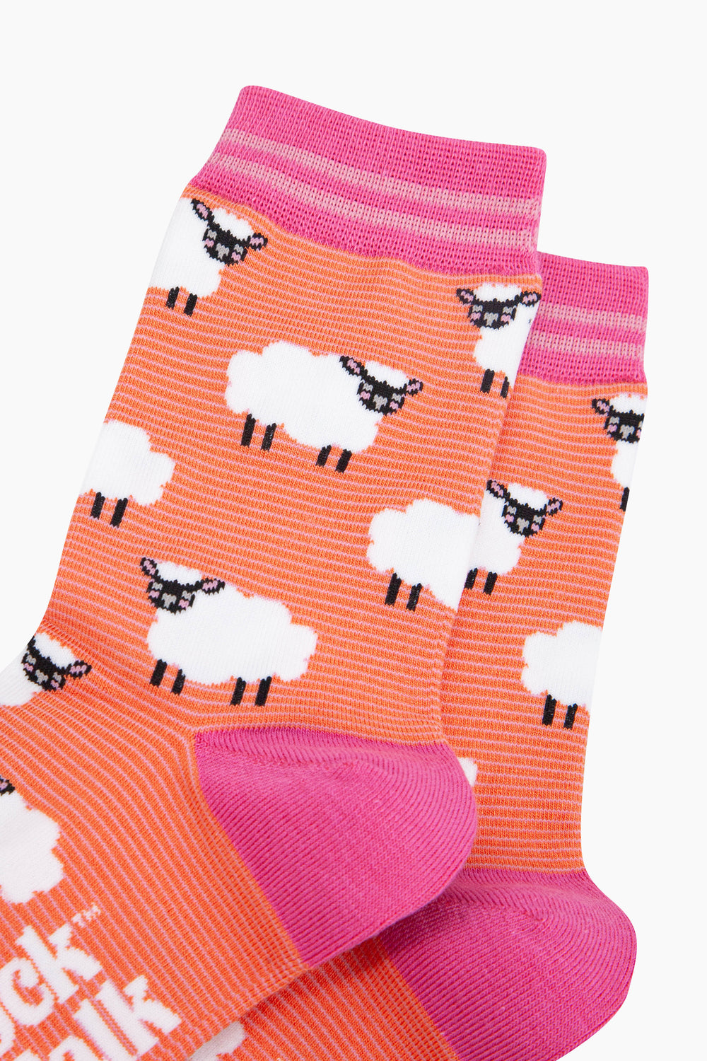 Sheep-Bamboo-Socks-in-Orange-Close-Up