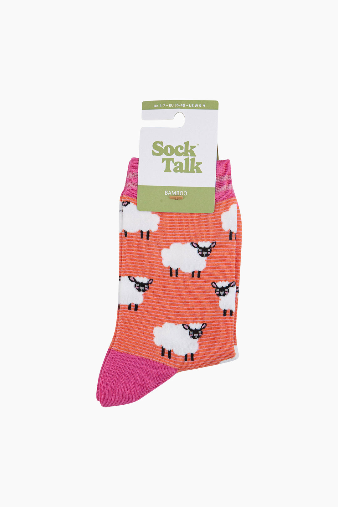 Sheep-Bamboo-Socks-in-Orange-In-Packaging