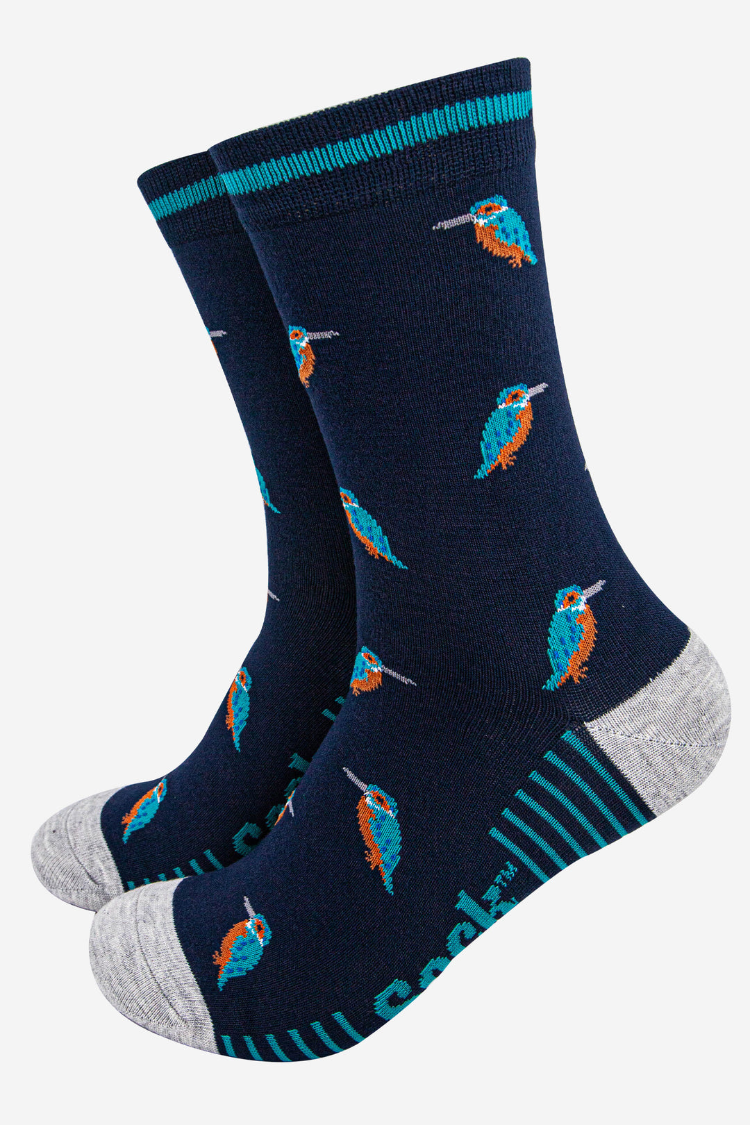 mens-bamboo-socks-navy-blue-light-grey-kingfishers-birds