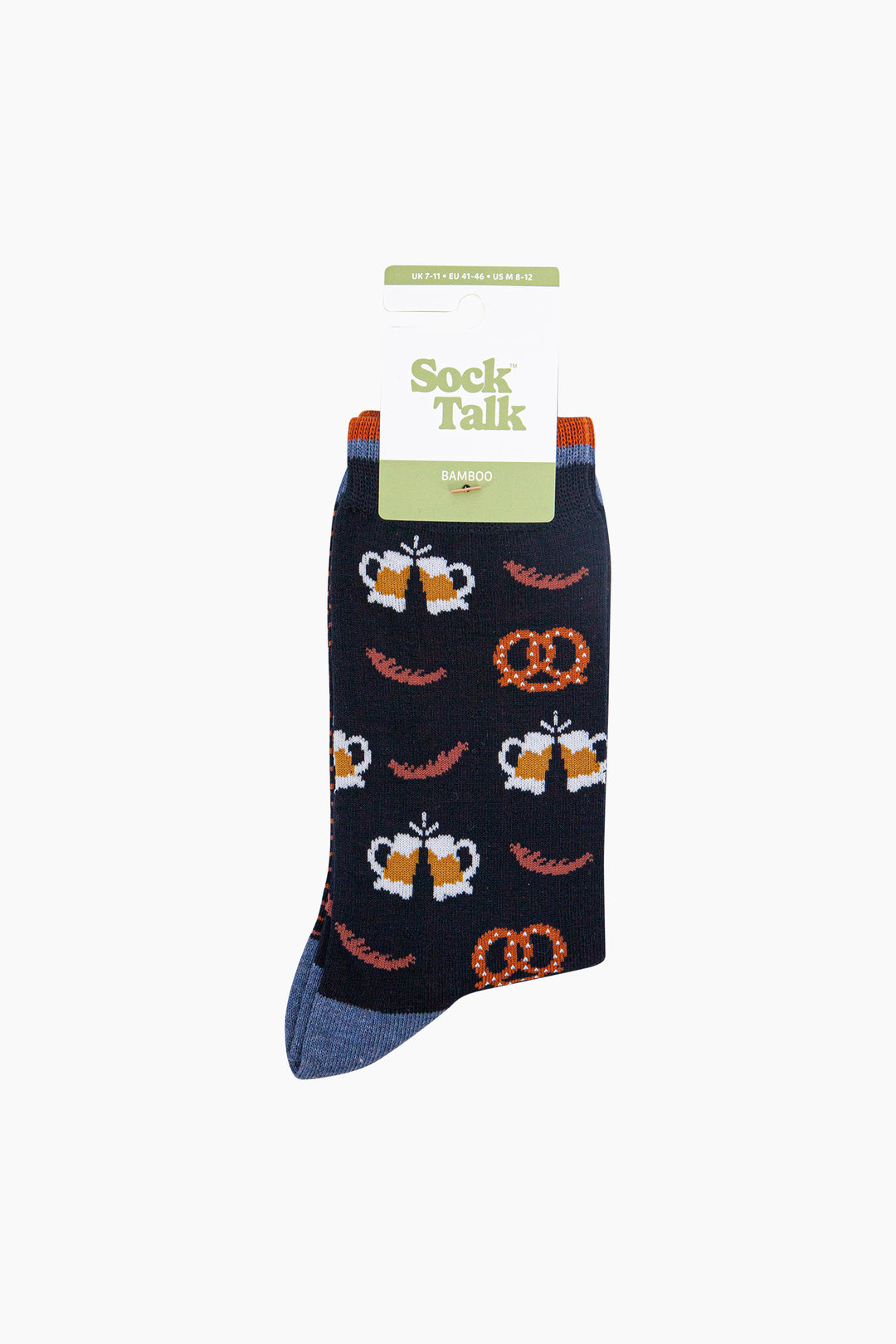 Oktoberfest-Beers-Bamboo-Socks-in-Navy-Blue-In-Packaging