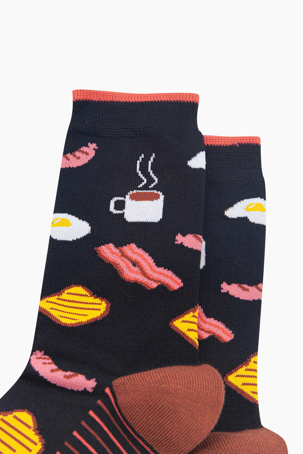 Big-Breakfast-Men's-Bamboo-Socks-in-Black-Close-Up