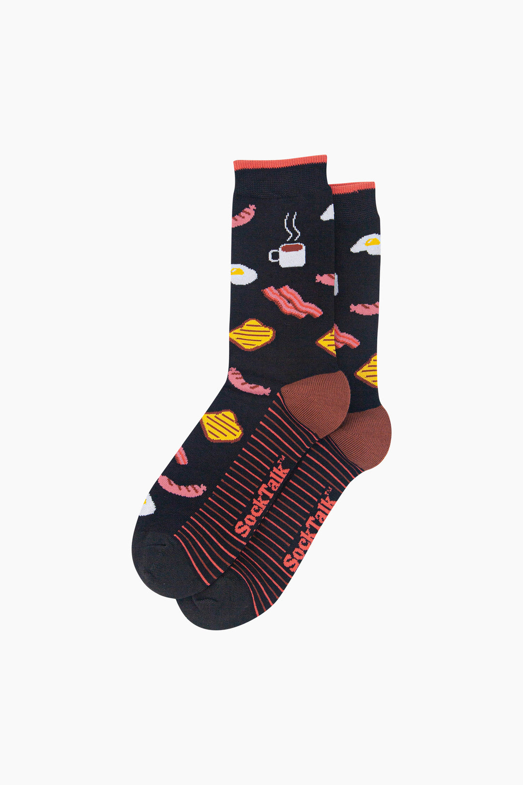 Big-Breakfast-Men's-Bamboo-Socks-in-Black-Laid-Flat