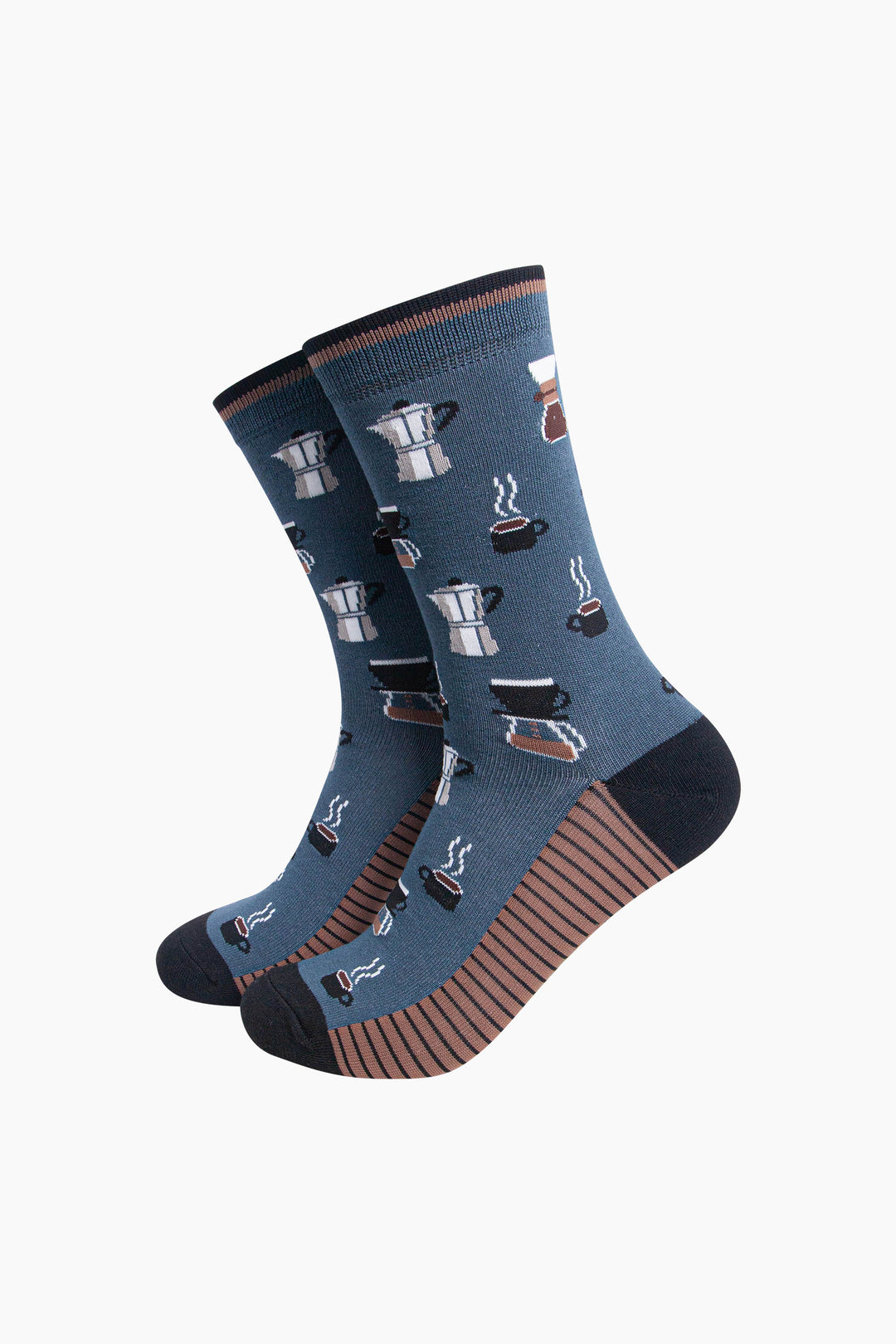 Barista-Coffee-Men's-Bamboo-Socks-in-Teal-Green-On-Mannequin