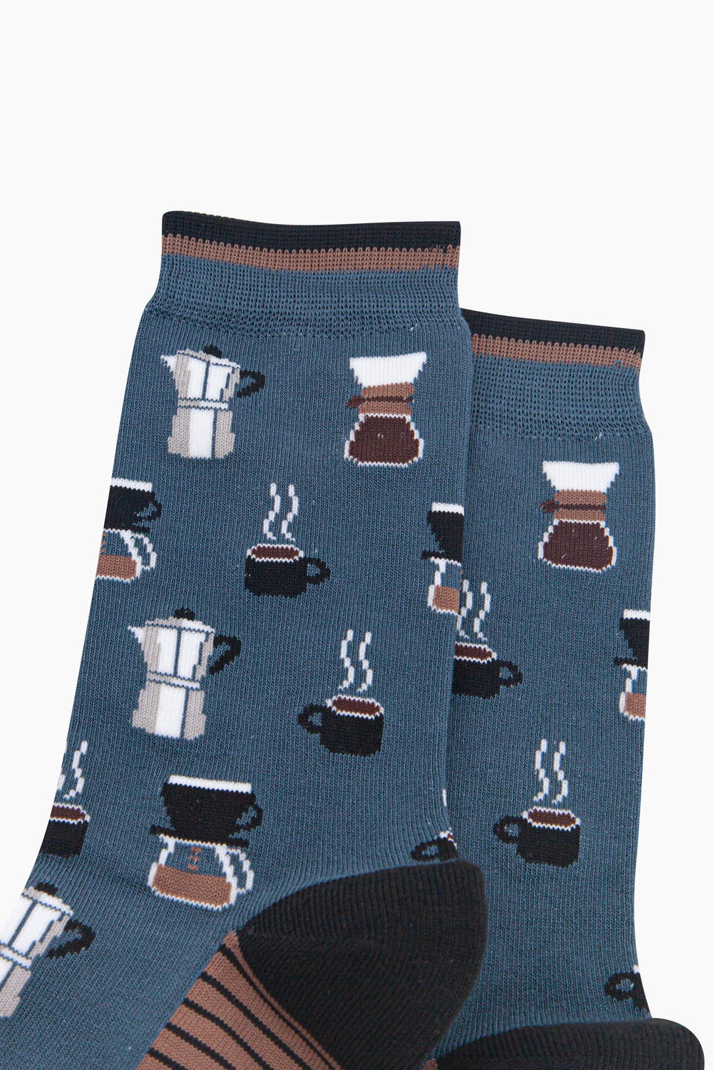 Barista-Coffee-Men's-Bamboo-Socks-in-Teal-Green-Close-Up