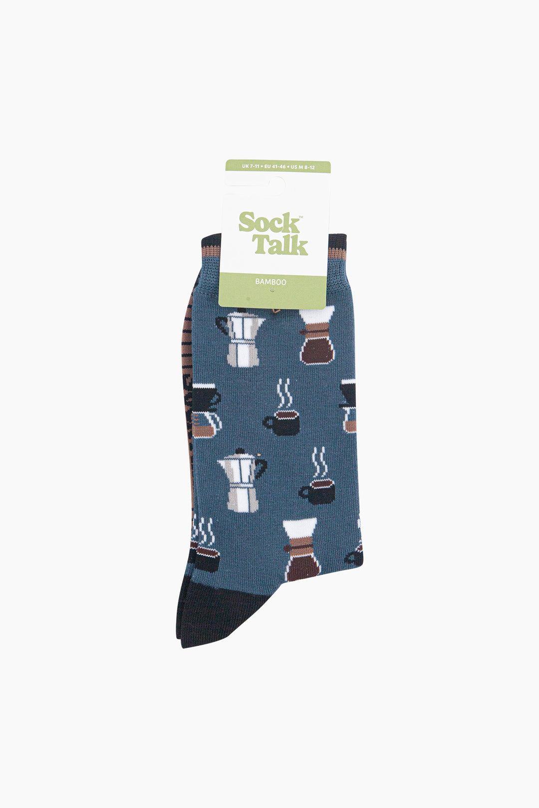 Barista-Coffee-Men's-Bamboo-Socks-in-Teal-Green-In-Packaging