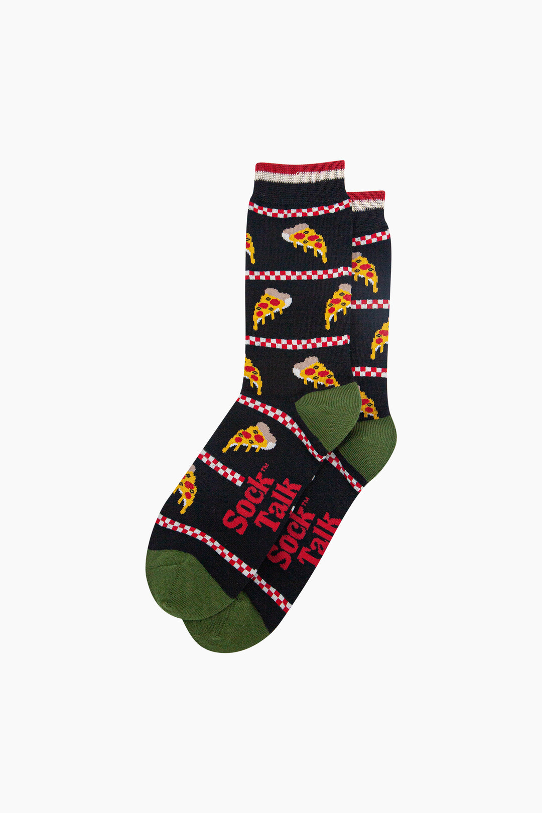 Pizza-Slice-Bamboo-Socks-in-Black-Lying-Flat