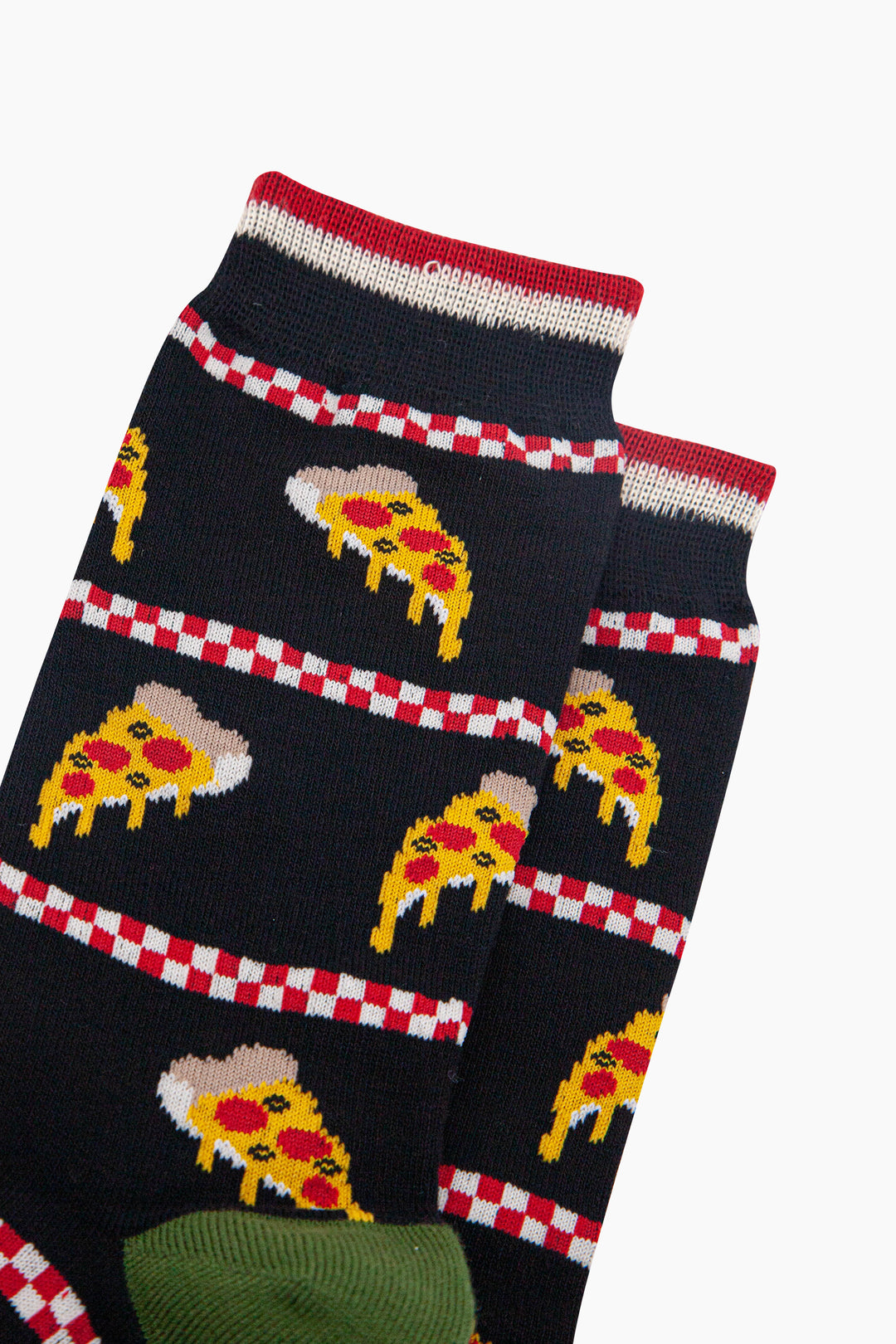 Pizza-Slice-Bamboo-Socks-in-Black-Closeup