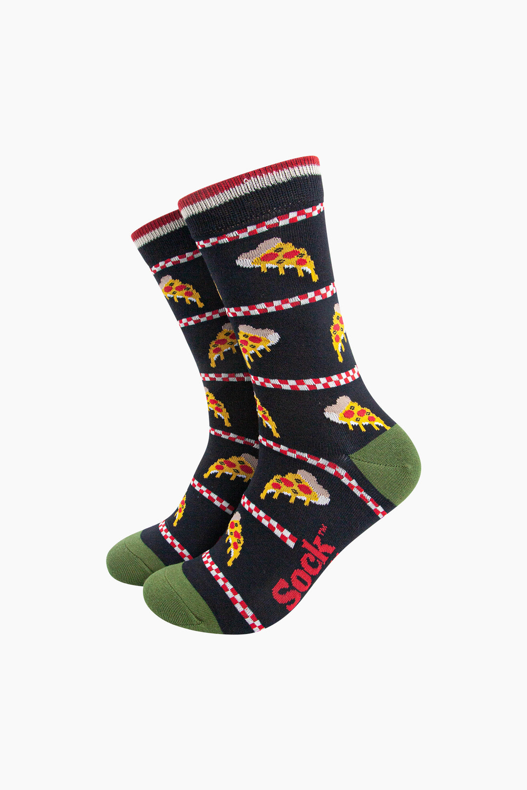 Pizza-Slice-Bamboo-Socks-in-Black-Mannequin