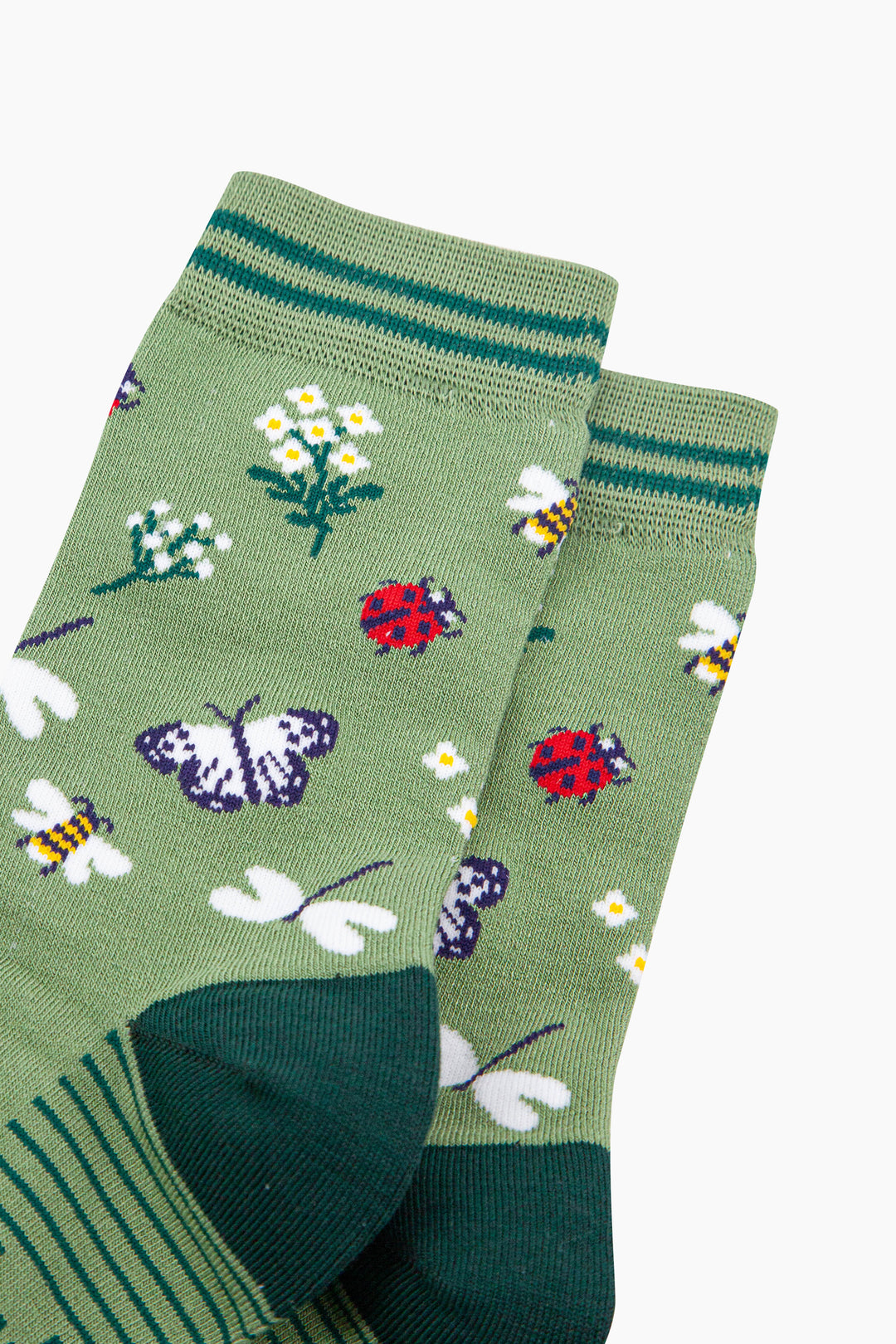 Garden-Ladybird-&-Butterfly-Bamboo-Socks-in-Green-Close-Up