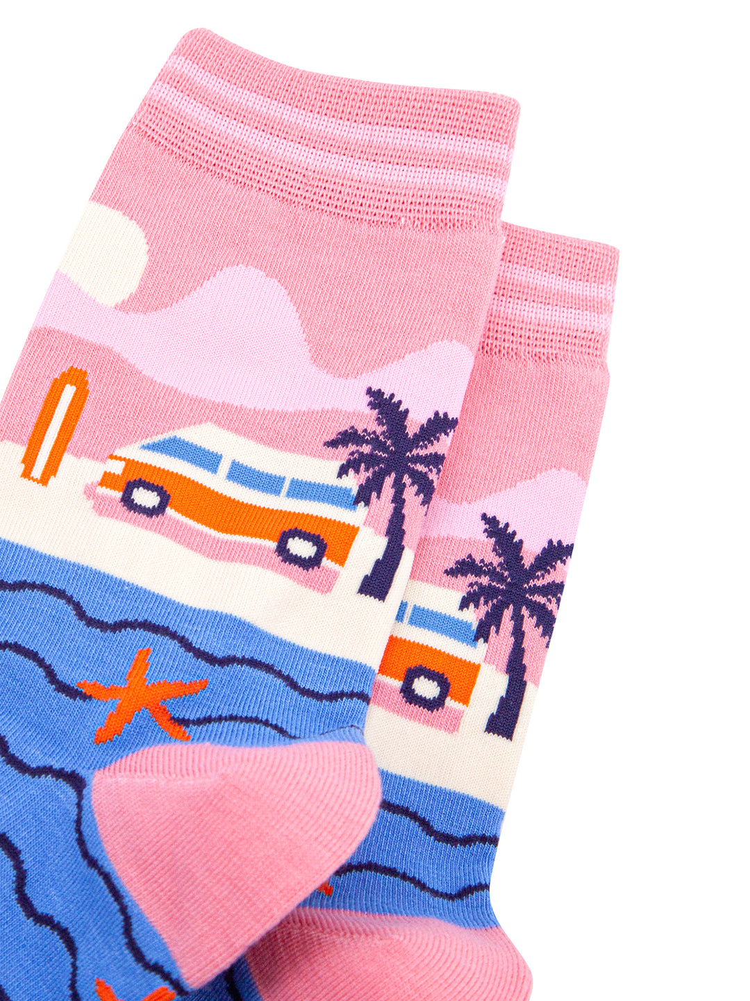 Beach-Campervan-Bamboo-Socks-in-Pink-Closeup
