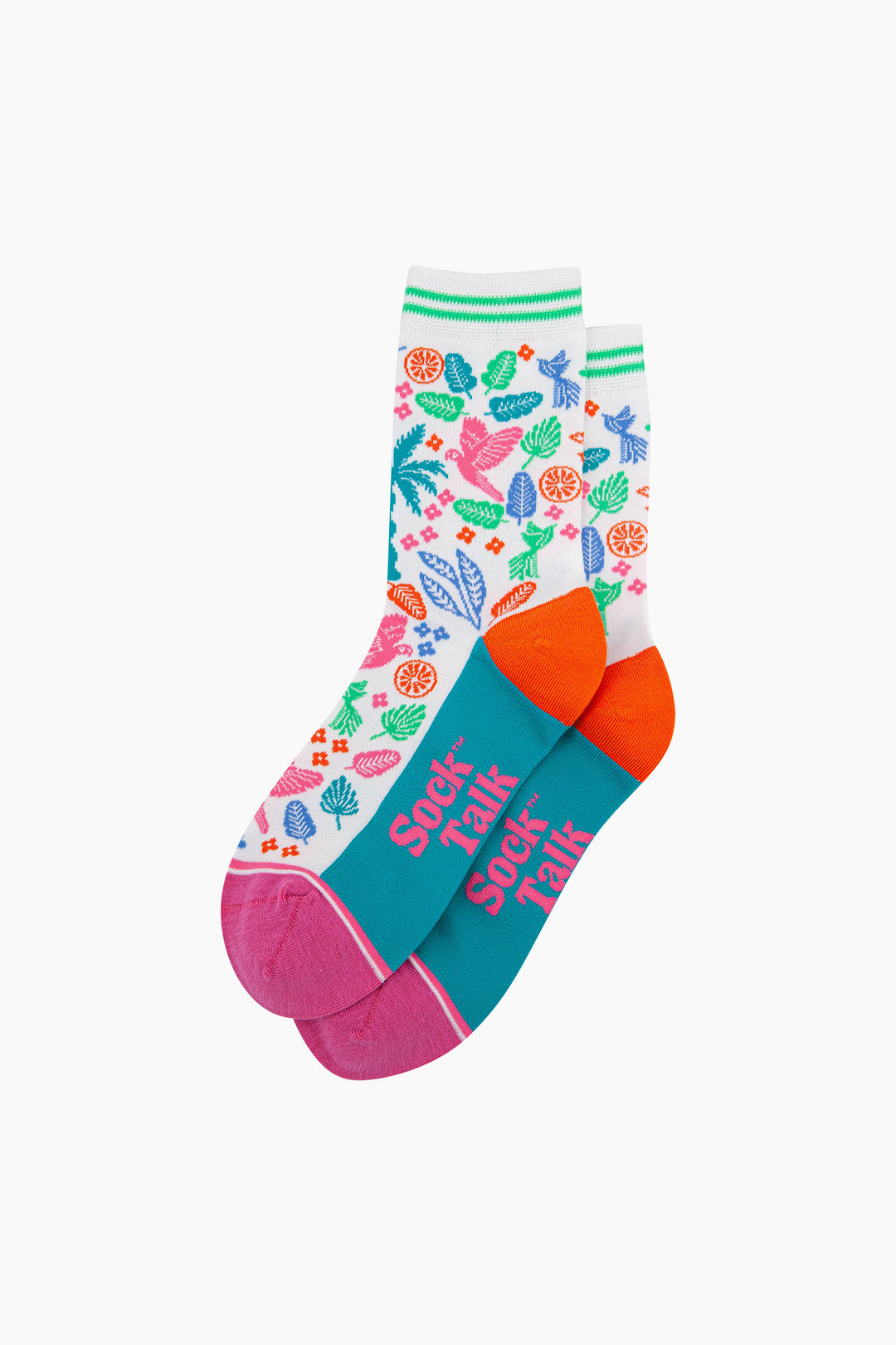 Tropical-Rainforest-Parrot-Bamboo-Socks-in-Multi-Laid-Flat