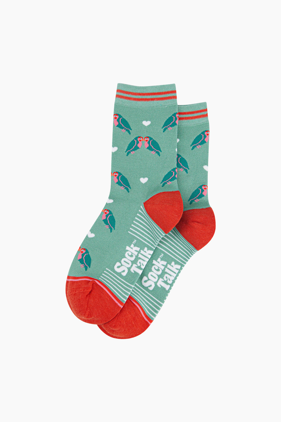 Kissing Lovebirds Bamboo Socks in Green