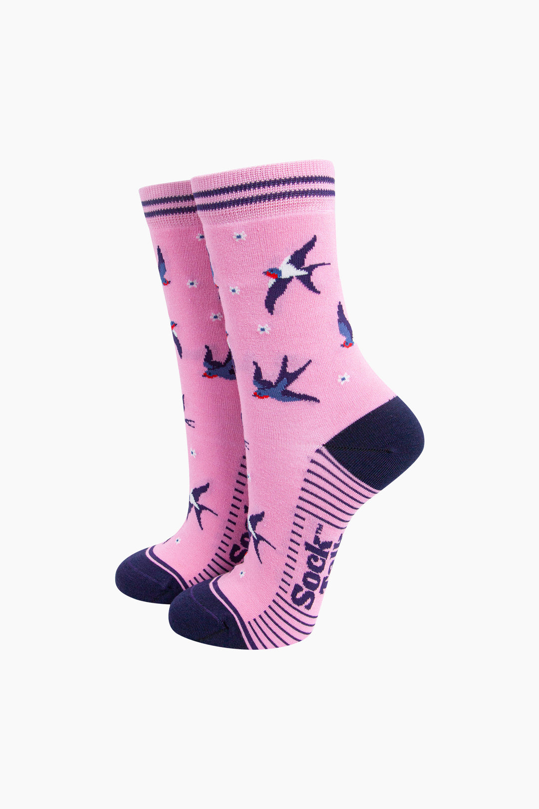 Swallows-&-Flowers-Bamboo-Socks-Gift-Set-Pink