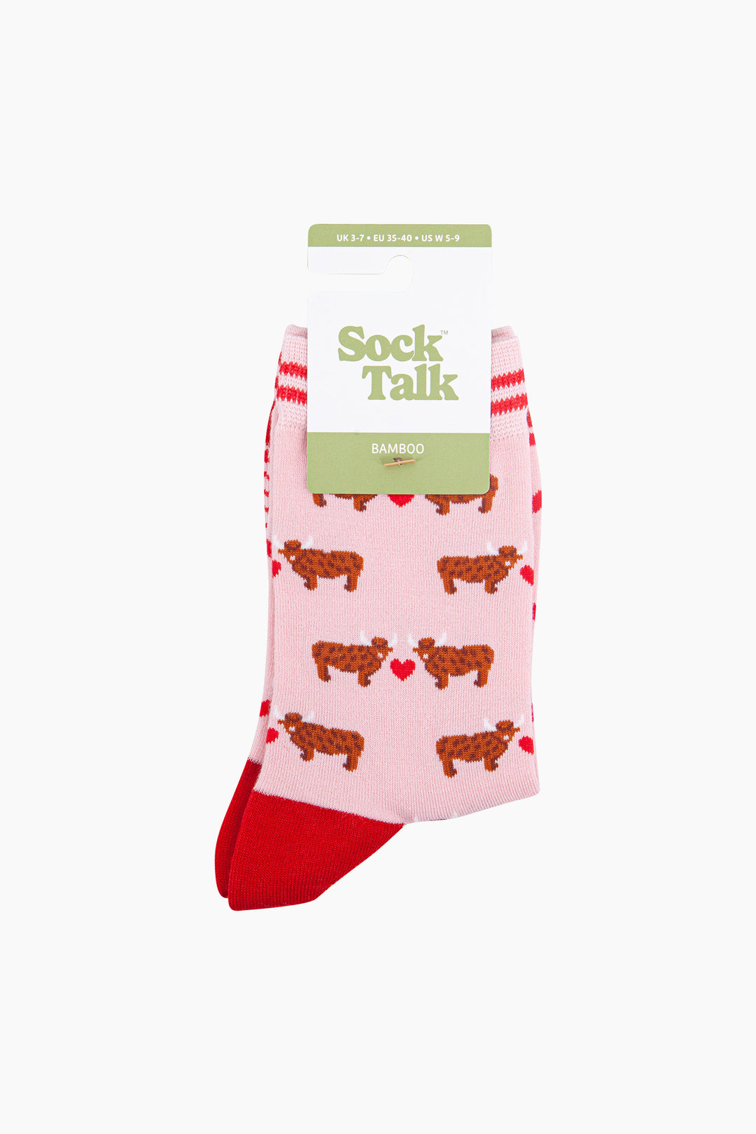 Highland-Cow-Hearts-Bamboo-Socks-in-Pink-In-Packaging