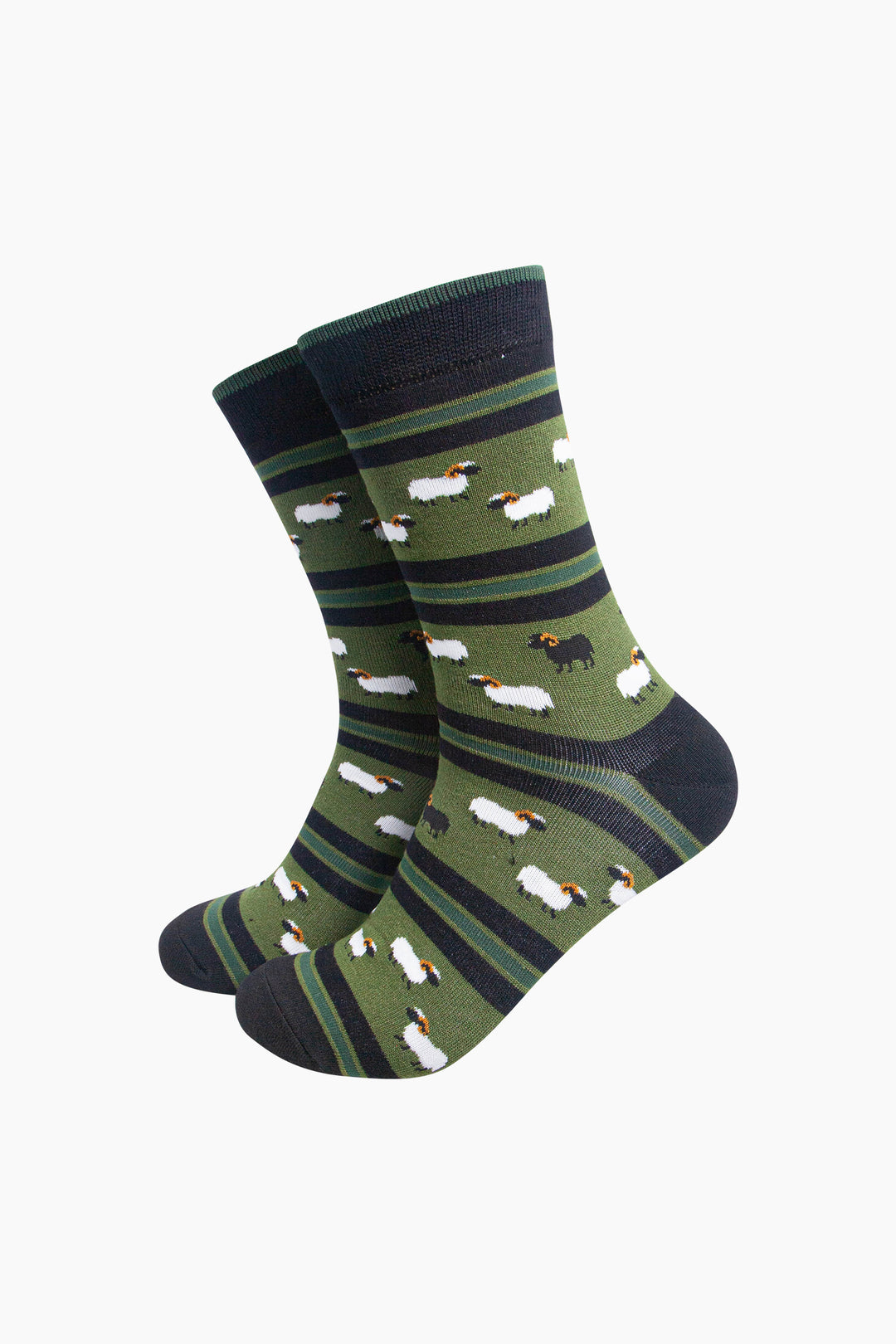 Black Sheep Men's Bamboo Socks in Black/Green